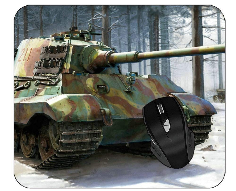 Premium Gaming Mouse Pad with Tiger Tank Art - Non-Slip Office Desk Mat for PC & Laptop - Perfect for Work, Gaming & Graphic Design