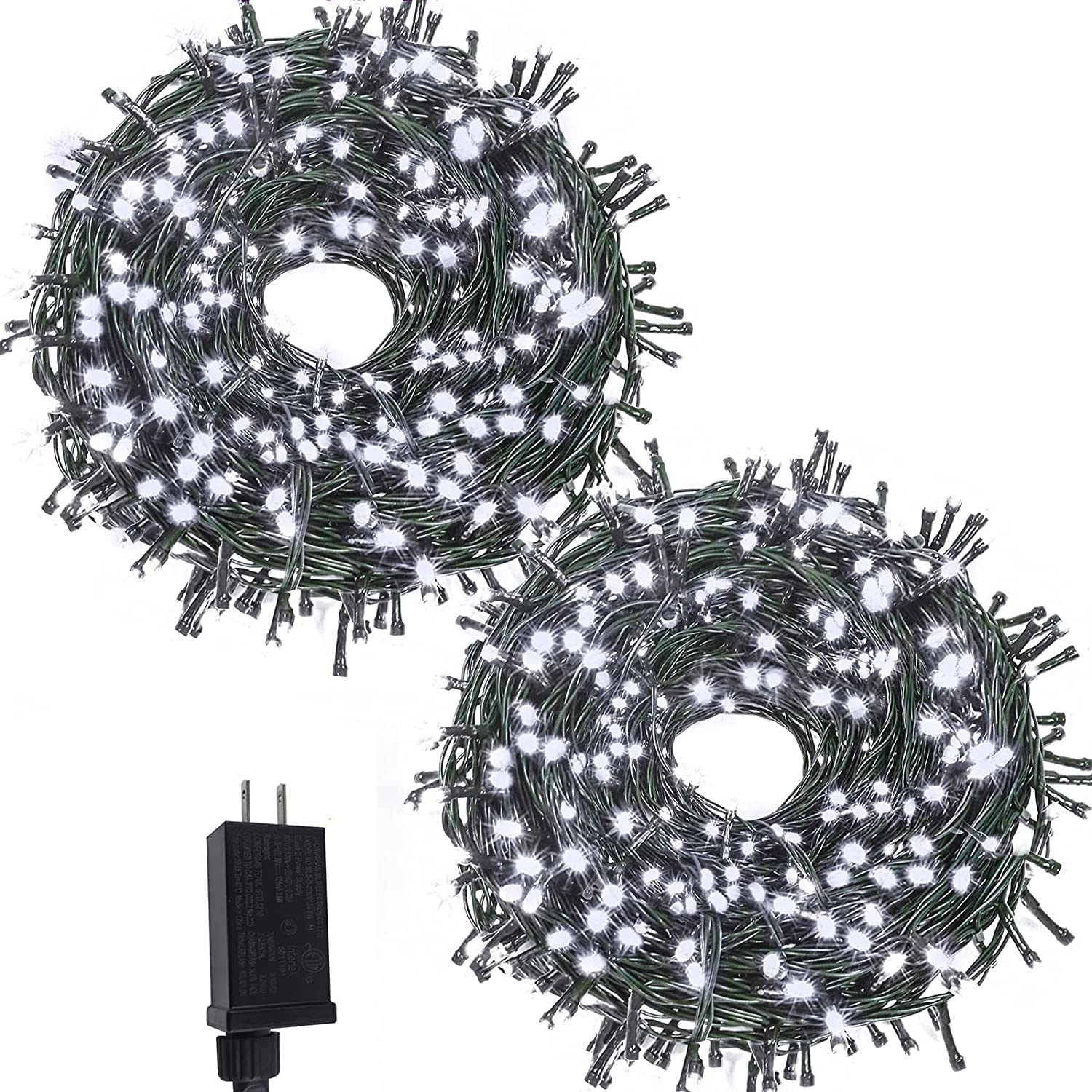 600 LED Connectable String Lights - 210ft with 8 Lighting Modes, Mini Fairy Lights for Indoor & Outdoor Use - Christmas Tree, Garden, Wedding, Party Decoration (Cold White) | Perfect for Home, Patio, Backyard, Holiday and Event Lighting