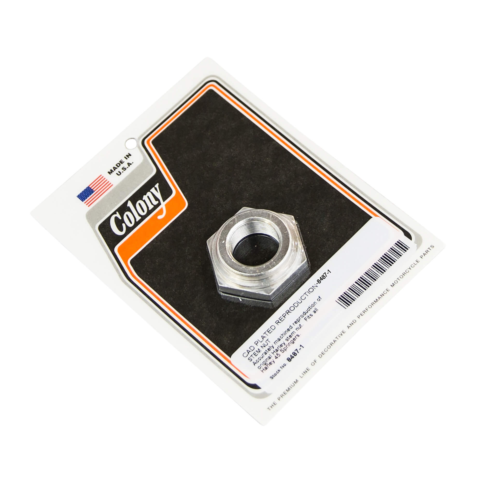 8487 1 Stem Nut Reproduction for Harley Davidson 45 Springers - CAD Plated Replacement Part for Classic Motorcycle Restoration & Maintenance