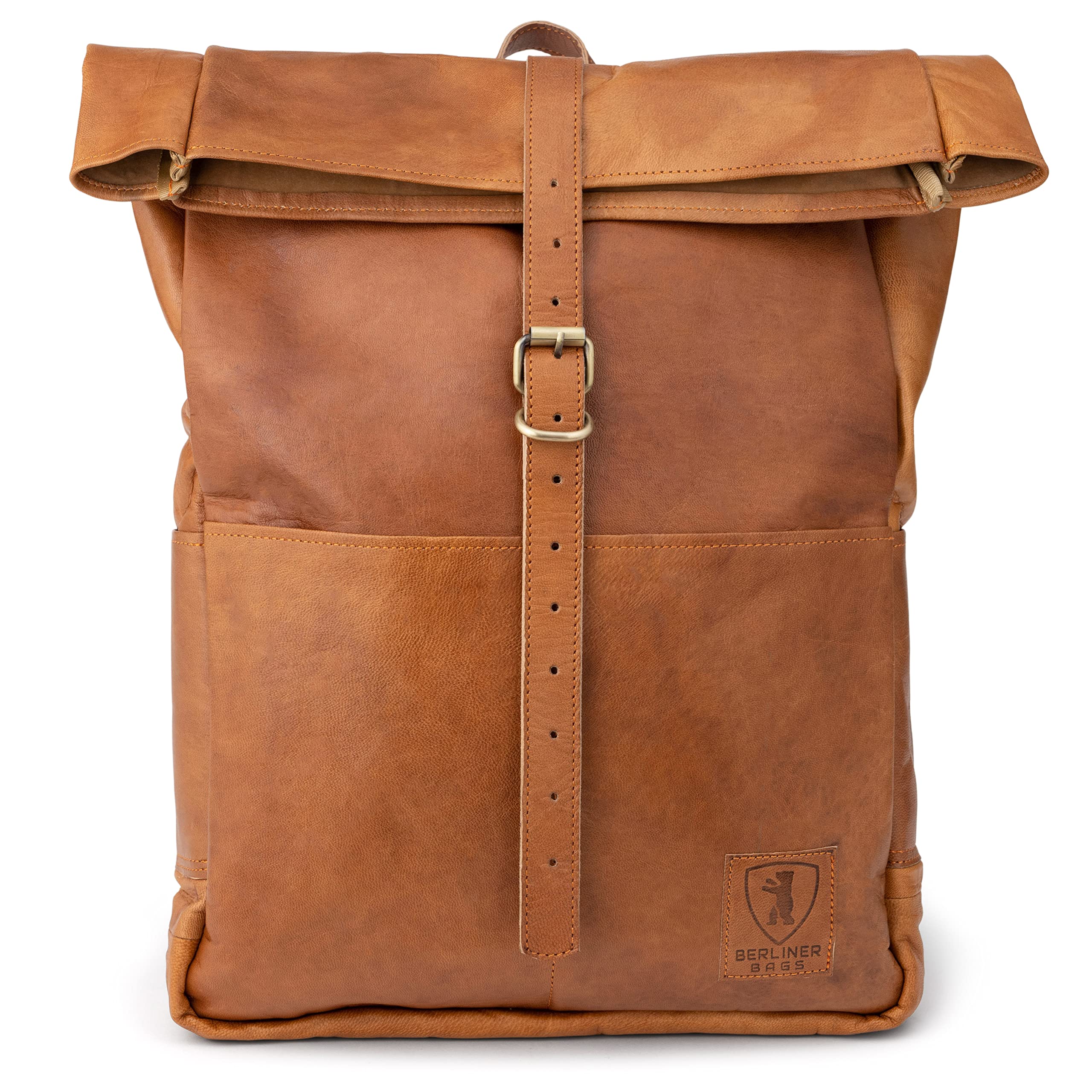 Vintage Leather Paris Bicycle Backpack for Men & Women - Berliner Bags Brown Cycling Bag for Urban Commuting & Travel