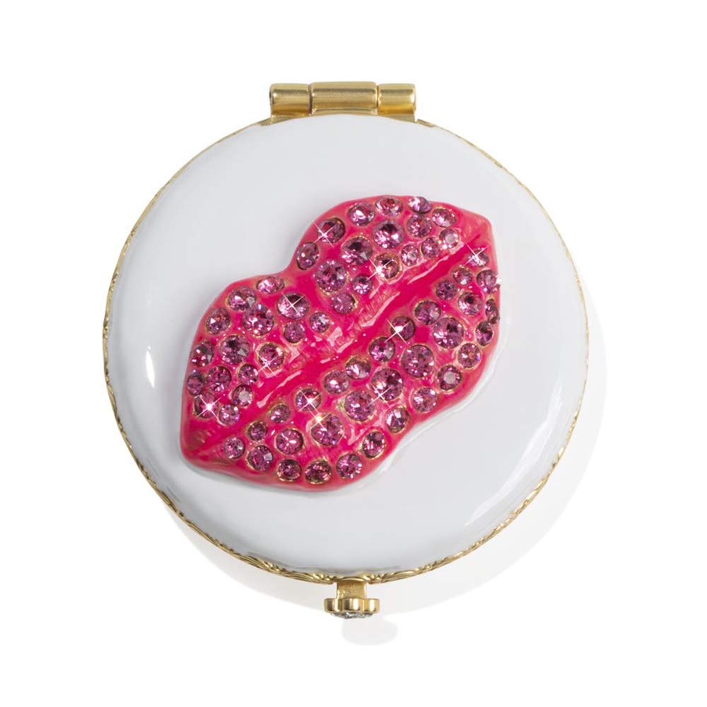 Jay Strongwater Monroe Electric Pink Lipstick Compact - Elegant Makeup Mirror Case for Women - Perfect for Travel, Parties & Everyday Use