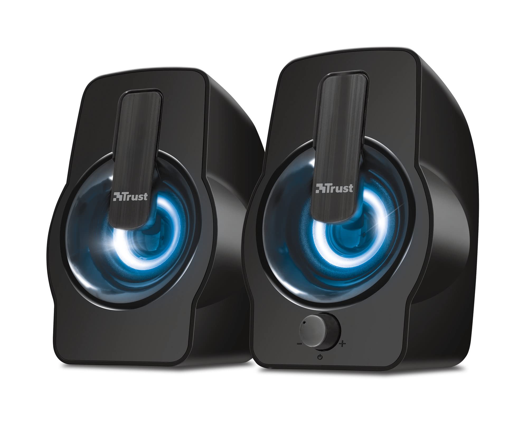 Trust Gemi RGB LED 2.0 PC Gaming Speakers - 12W USB Powered Computer Sound System with Colorful Illumination for Desktop & Laptop (Black) - Perfect for Gaming Setups, Home Office & Multimedia Entertainment