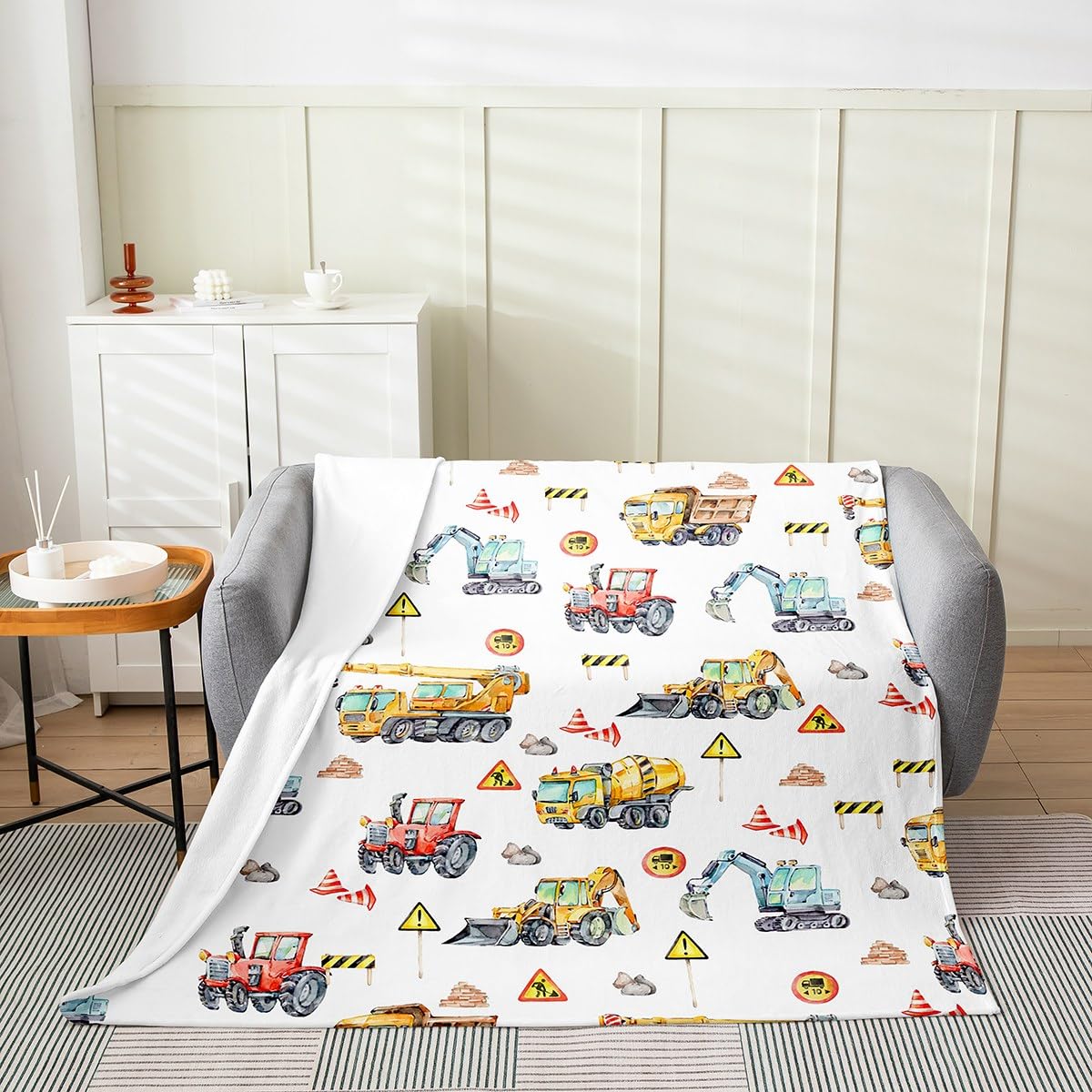 Boys Construction Truck Fleece Blanket 30