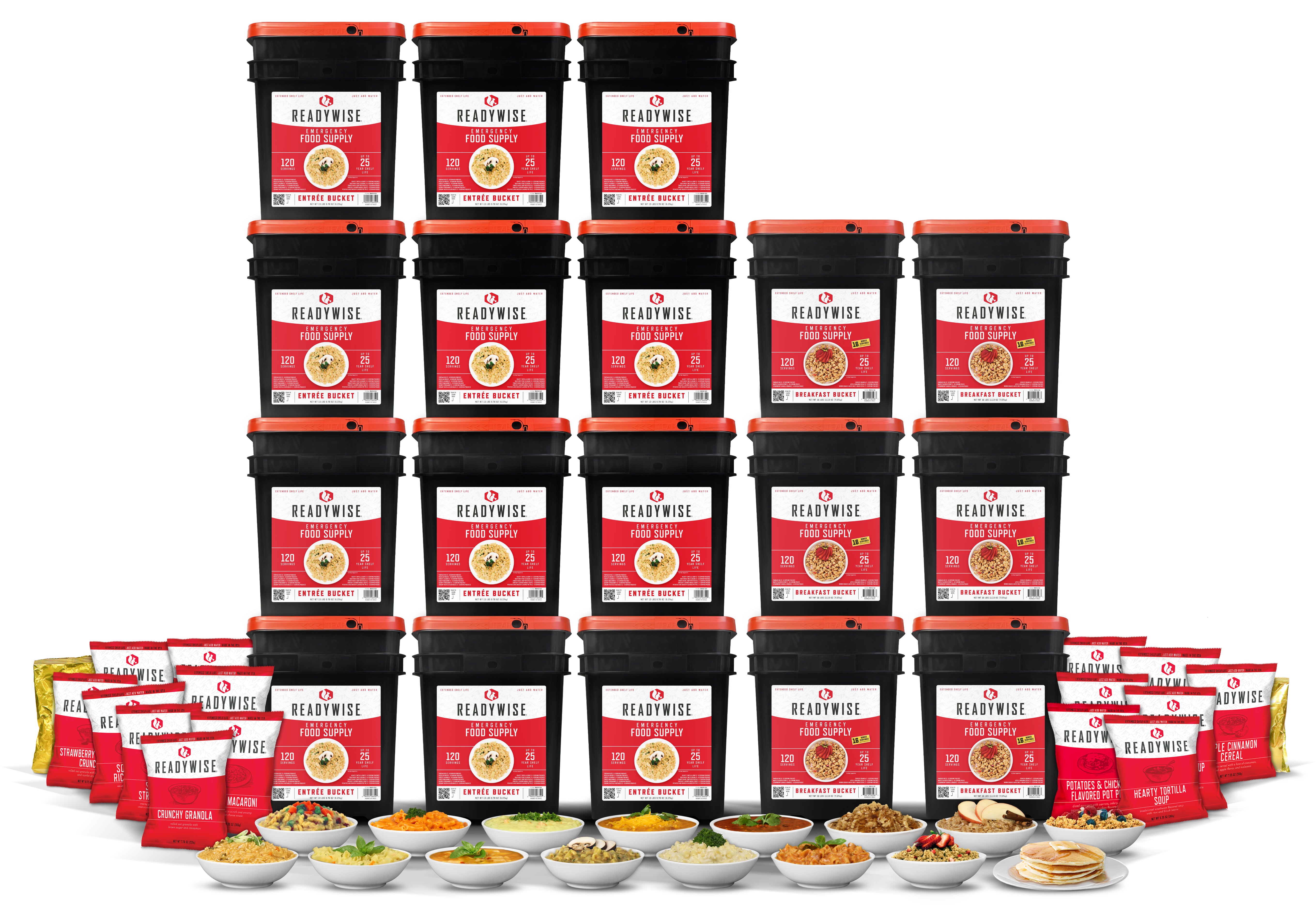 ReadyWise 2160 Serving Emergency Food Supply - 25-Year Shelf Life, Freeze-Dried Meals for Survival, Camping & Disaster Preparedness