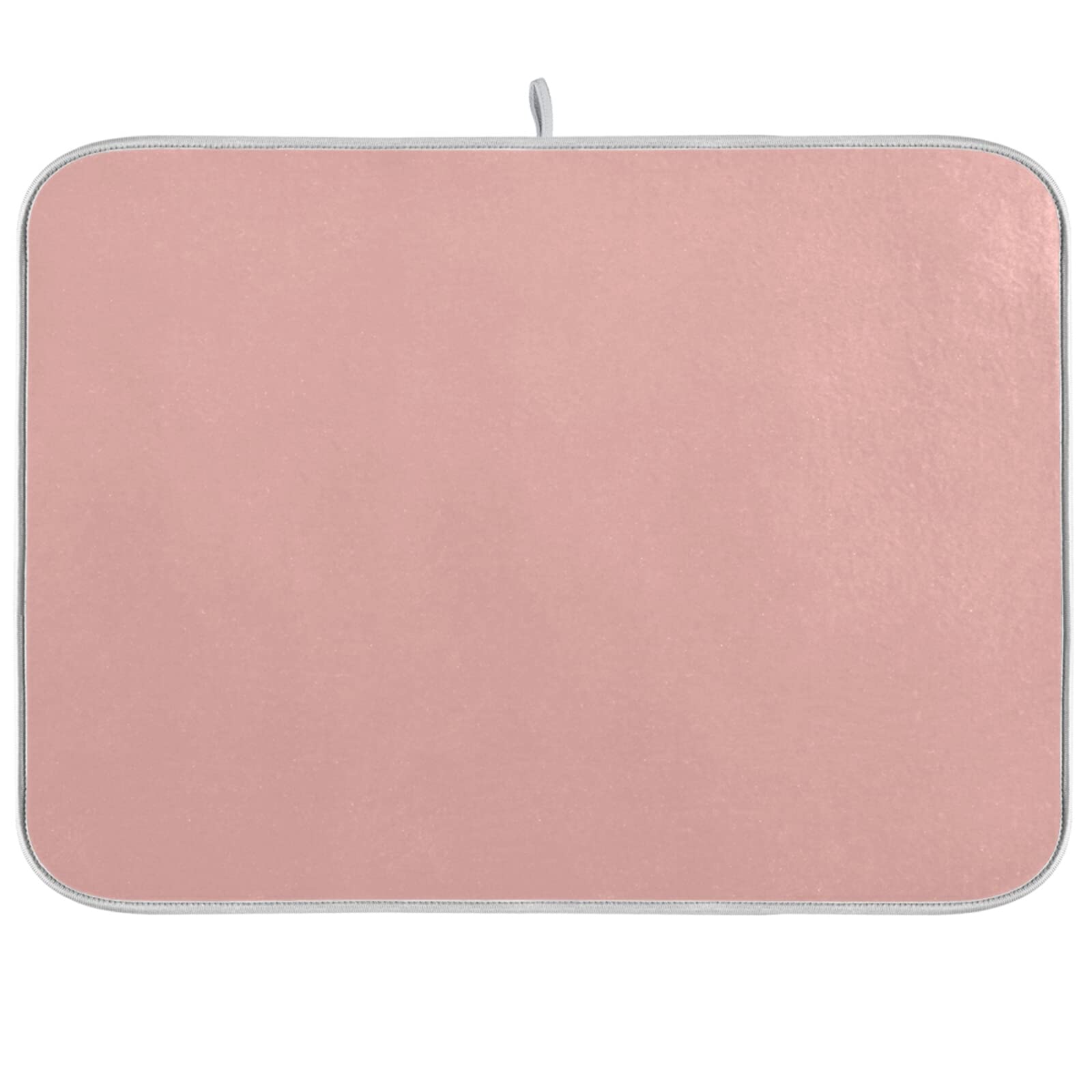 Rose Gold Small Dish Drying Mat XL - Heat Resistant Microfiber Kitchen Counter Drainer Pad (16x18 Inch) | Perfect for Drying Dishes, Utensils & Cookware | Stylish Kitchen Decor Accessory
