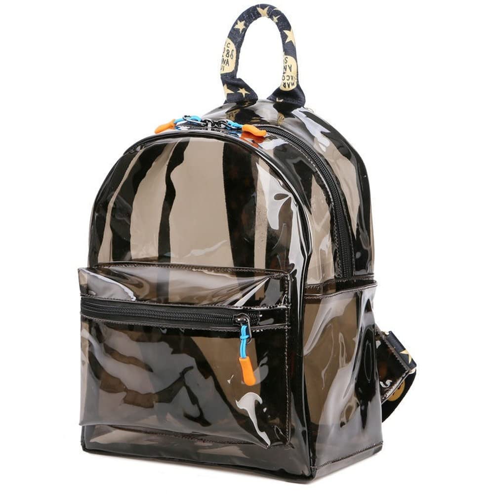 PVC Transparent Backpack - Clear Waterproof School Bag for Students, Large Jelly Travel Rucksack for Beach & Swimming - Men & Women (Black, Large, Women's) | Perfect for School, Travel, Gym & Outdoor Activities