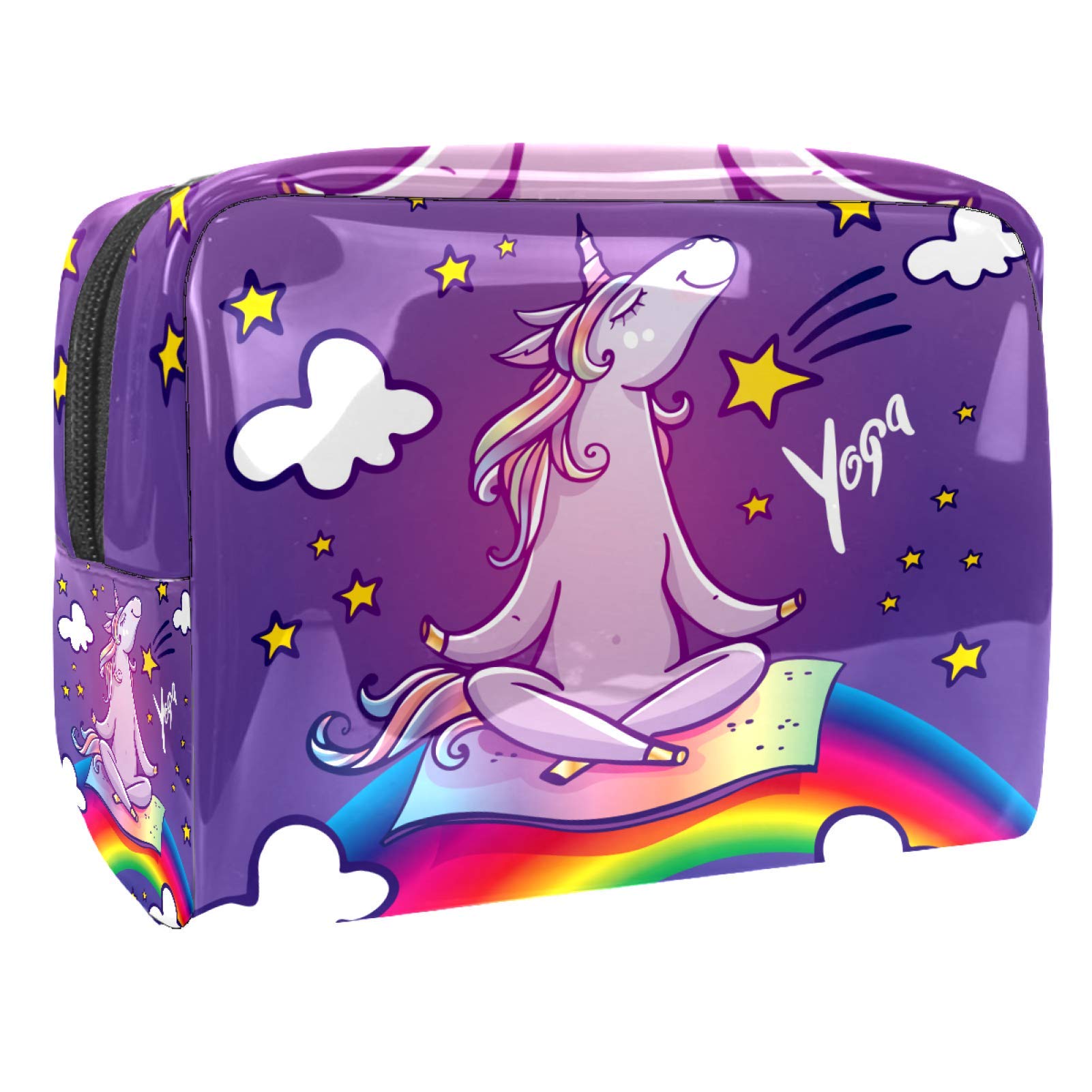 Portable Waterproof Makeup Bag with Zipper - Travel Toiletry Organizer for Women - Cosmetic Storage Pouch - Perfect for Gym, Yoga & Travel - Cute Unicorn Design