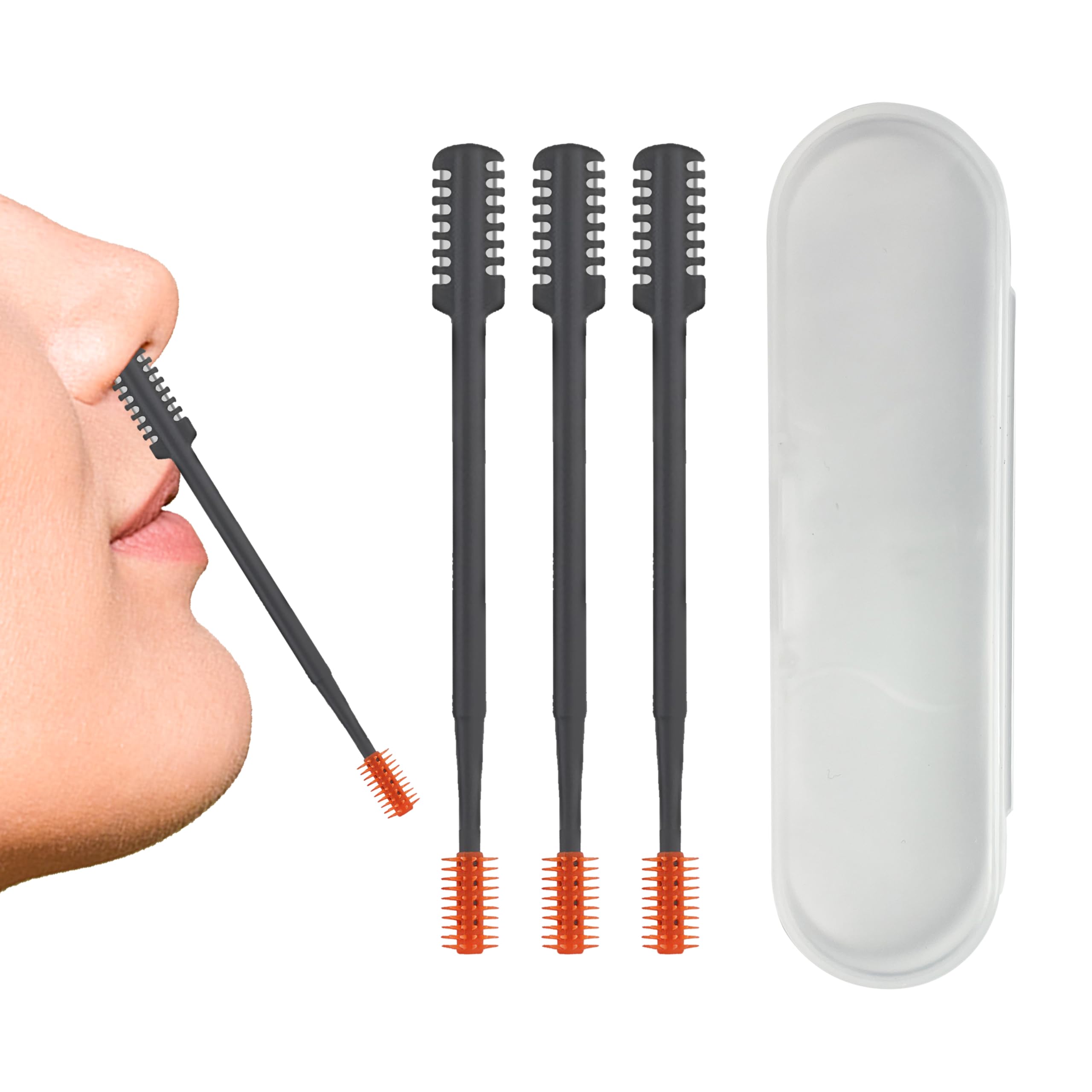 FloraVigo 360° Rotating Double Head Nose Hair Trimmer for Men & Women - Manual Nose Hair Razor & Grooming Tool (Black) - Perfect for Travel, Home & Personal Care