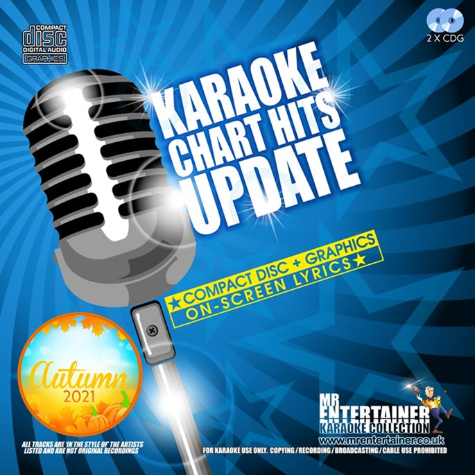 Mr Entertainer Karaoke Chart Hits Update Autumn 2021 - Latest Popular Songs for Home Parties & Entertainment