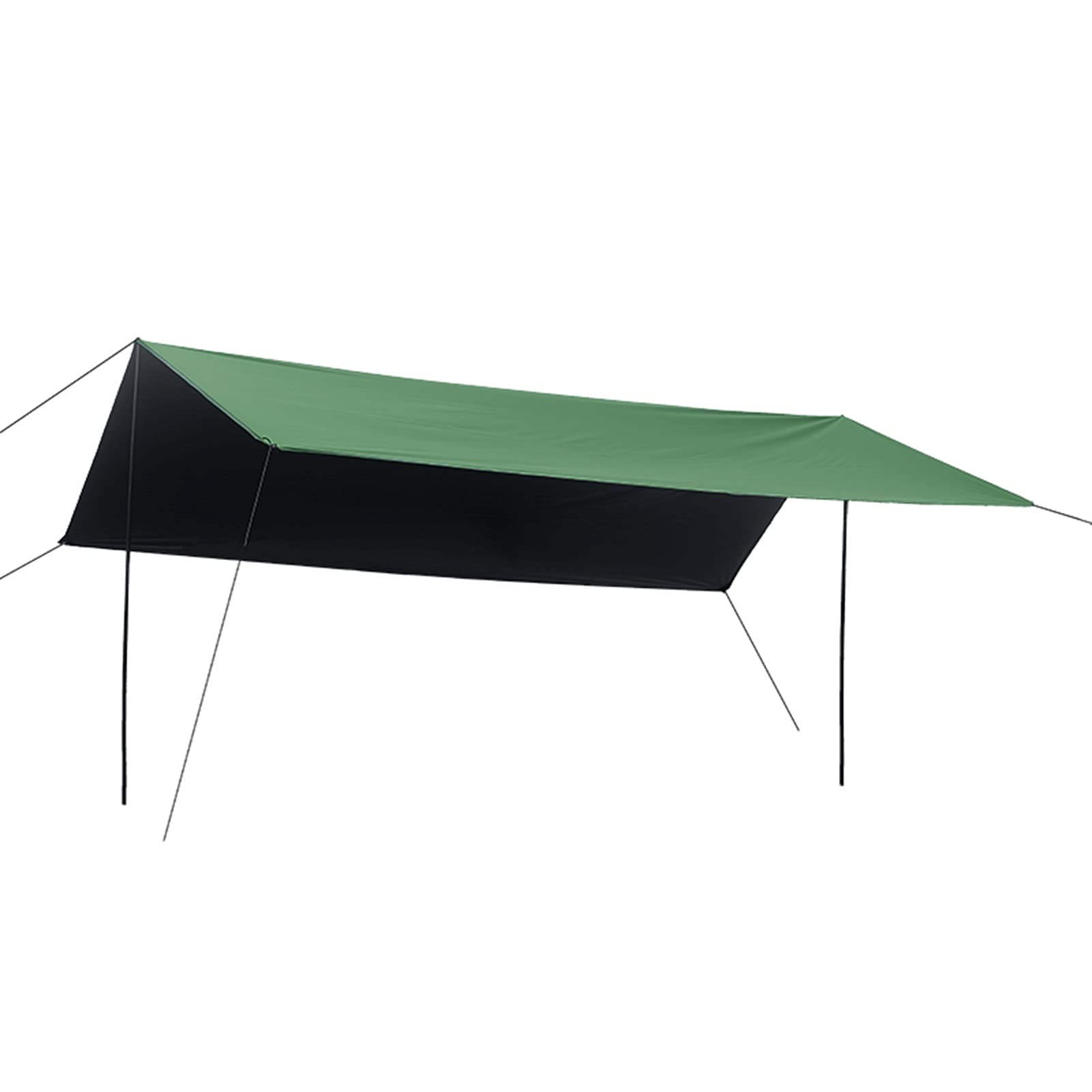 BBGS Waterproof Windproof Camping Tent Tarp with Rod - Lightweight Portable Hammock Rain Fly Shelter for Outdoor Adventures, Fishing, Hiking & Backpacking | Perfect for Rainy Weather & Wilderness Protection