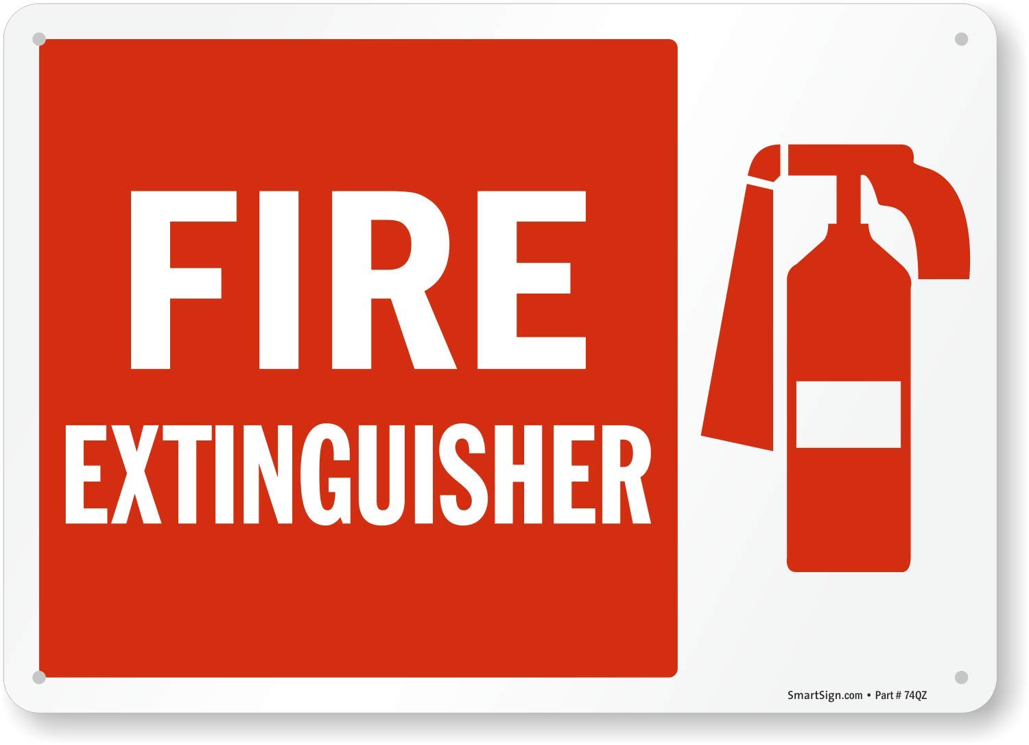 SmartSign Fire Extinguisher Sign - 10x14 Inch Durable Aluminum Safety Sign for Workplace, Warehouse & Emergency Exit Areas