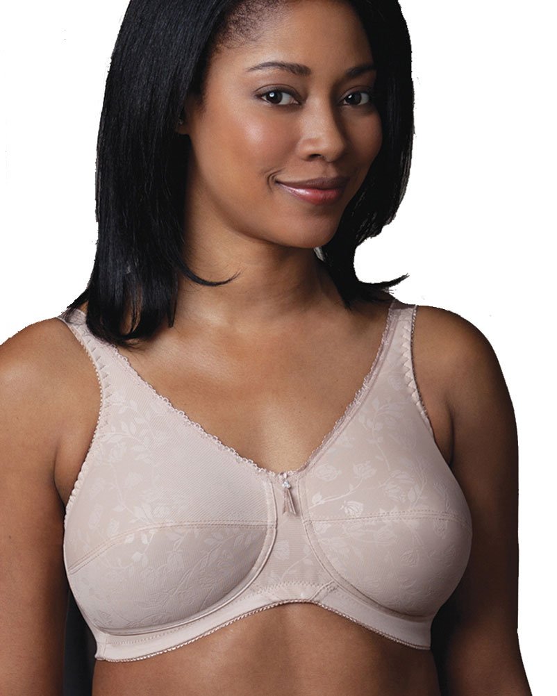 Naturalwear Rose Embossed Soft Cup Bra - Comfortable Wireless Bralette for Women - Perfect for Yoga, Lounge & Everyday Wear