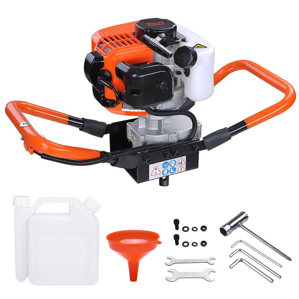 EPA Certified 52cc 2-Stroke Gas Post Hole Digger - 2.2HP Earth Auger Powerhead for Fencing, Gardening & Landscaping Projects