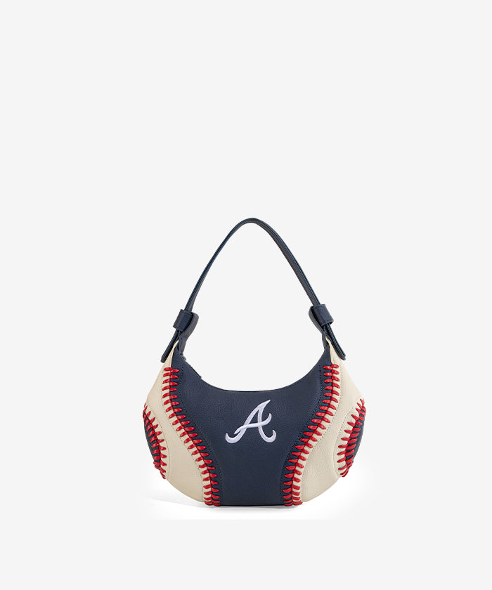 MLB Atlanta Braves Crossbody Hobo Bag for Women - Stylish & Comfortable Purse for Baseball Games, Travel & Everyday Use