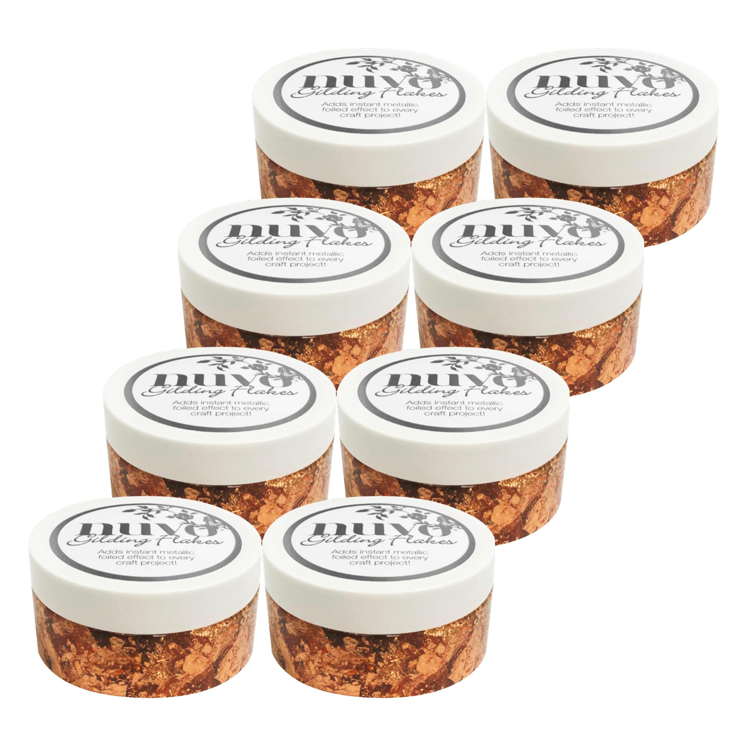8-Pack Sunkissed Copper Gilding Flakes (200ml) - Premium Metallic Crafting Supplies for DIY Scrapbooking, Card Making & Home Decor