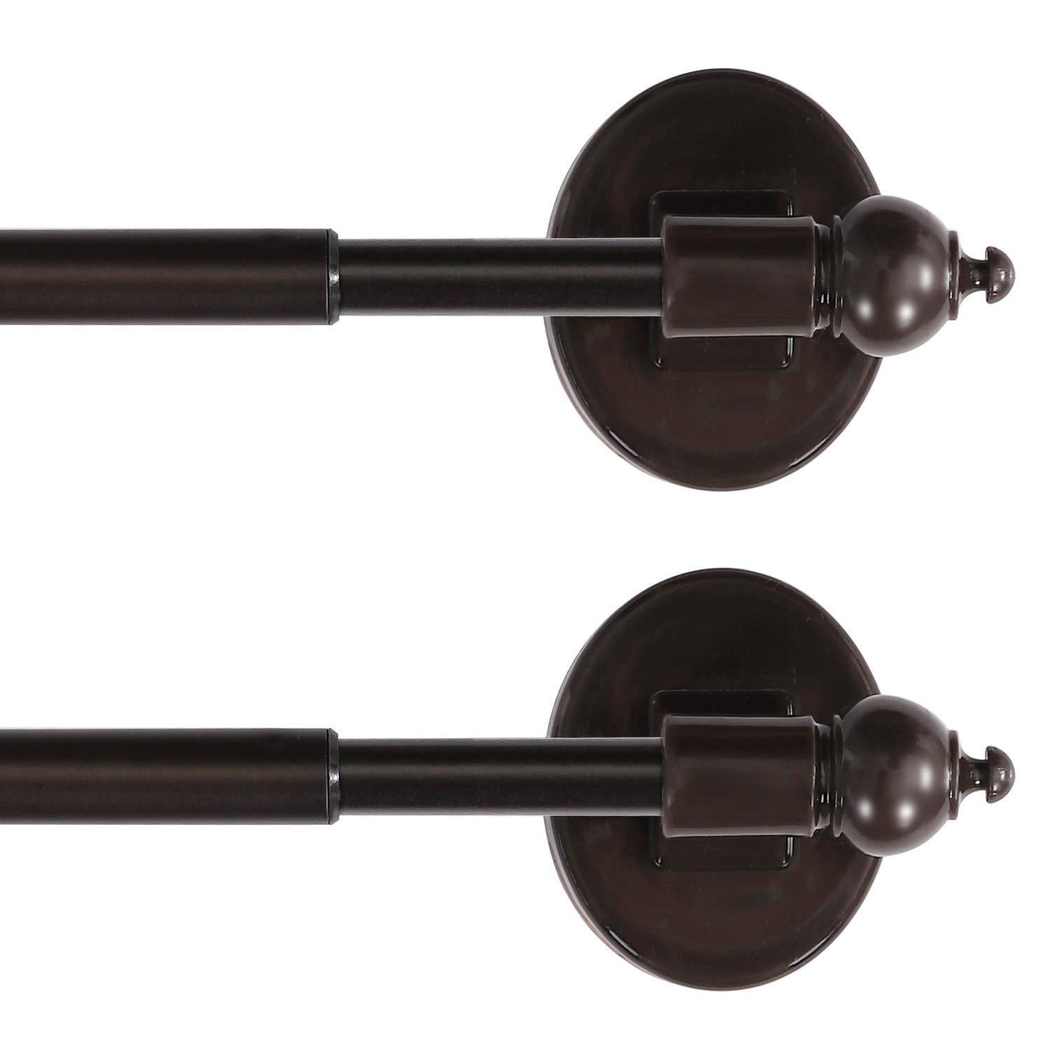 H.VERSAILTEX 2-Pack Magnetic Curtain Rods - Adjustable No-Tool Installation for Windows (9