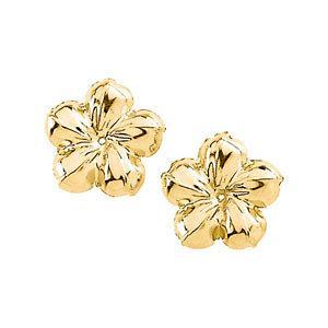 14K Yellow Gold Flower Earring Jackets - Elegant Floral Stud Earrings for Women - Perfect for Weddings, Parties & Everyday Wear