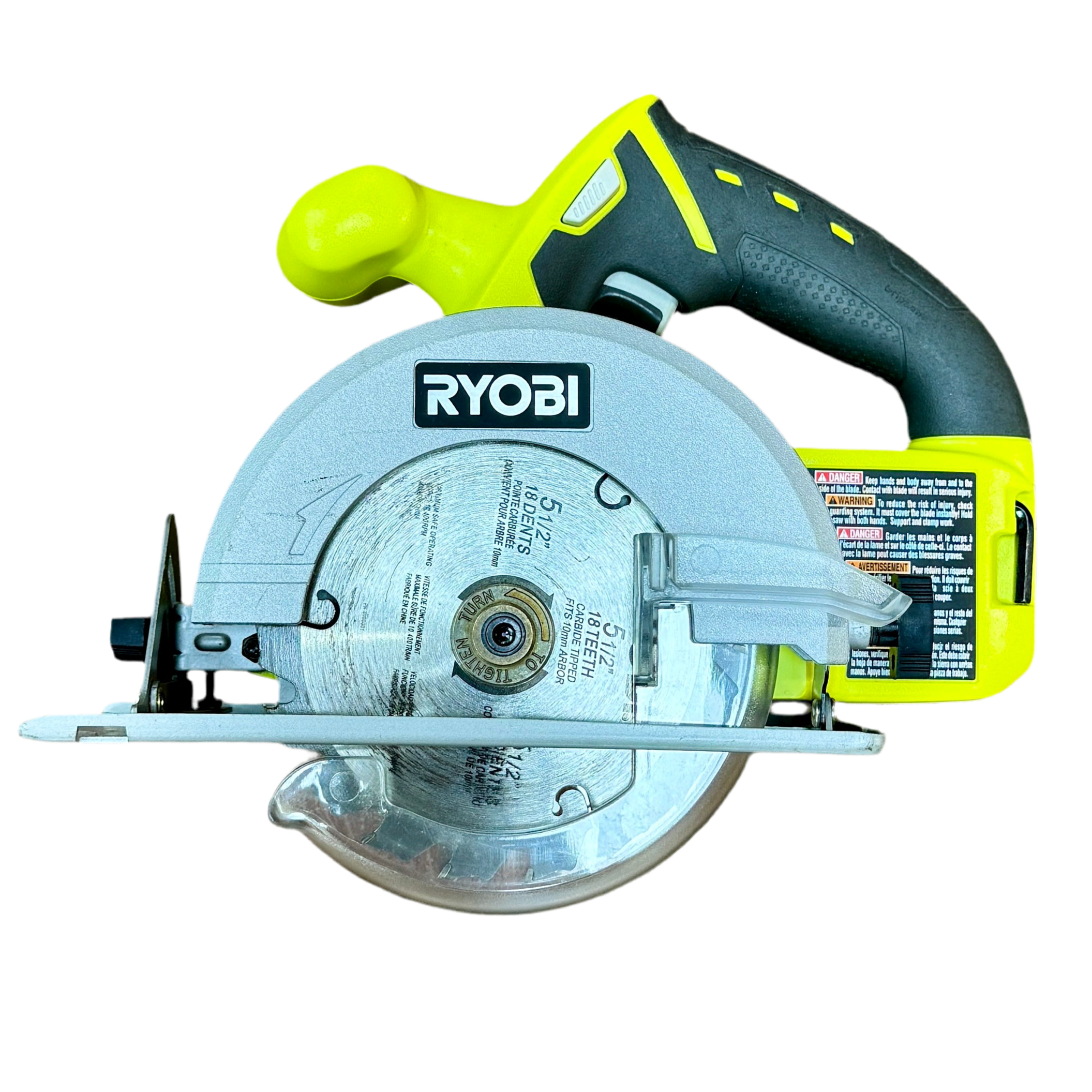 Ryobi ONE+ 18V 5.5-Inch Cordless Circular Saw (P504G) - Powerful Battery-Powered Tool for Woodworking, DIY Projects & Construction Jobs