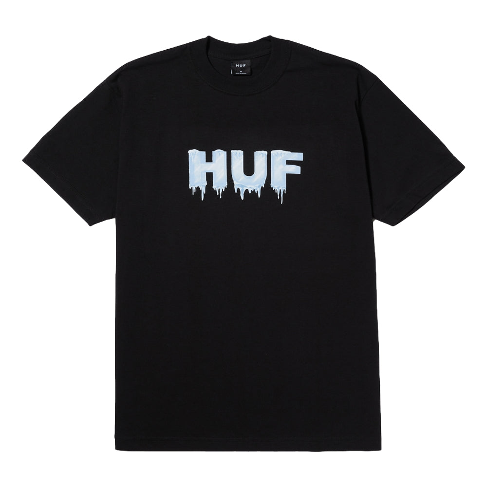 HUF Icey Short Sleeve T-Shirt for Men - Black Cotton Casual Tee - Perfect for Streetwear, Skateboarding & Everyday Outfits