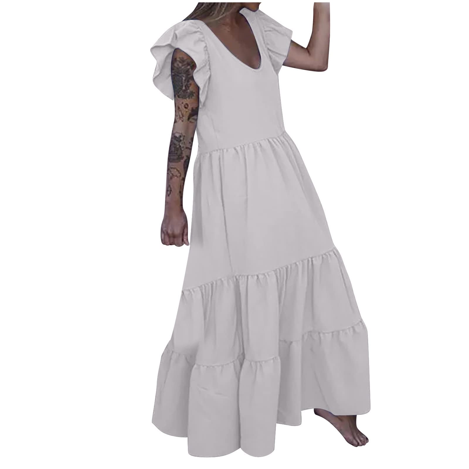 2023 Women's Summer Dresses - Plus Size Sleeved Striped Bodycon Maxi Dress | Sexy Casual Beachwear, Party Outfit & Evening Wear | Perfect for Beach Vacations, Date Nights and Summer Parties