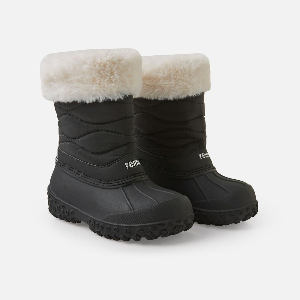 Reima Muhvari Kids Snow Boots - Waterproof Winter Boots for Boys & Girls, Warm & Durable Black Snow Shoes for Outdoor Play, Snowy Days & Cold Weather Adventures