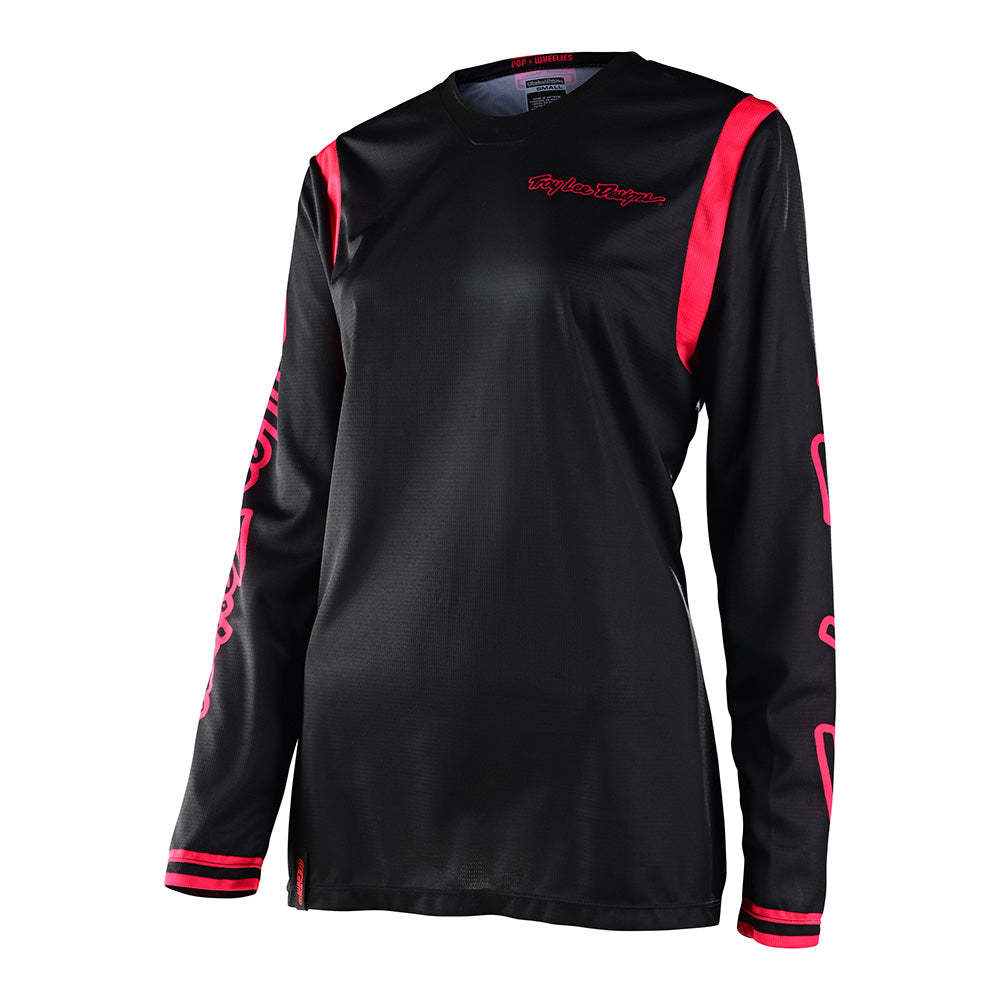Women's Cycling Jersey Mono Black / Flo Red - Breathable Bike Shirt for Road & Mountain Biking - Perfect for Cycling, Training & Outdoor Sports