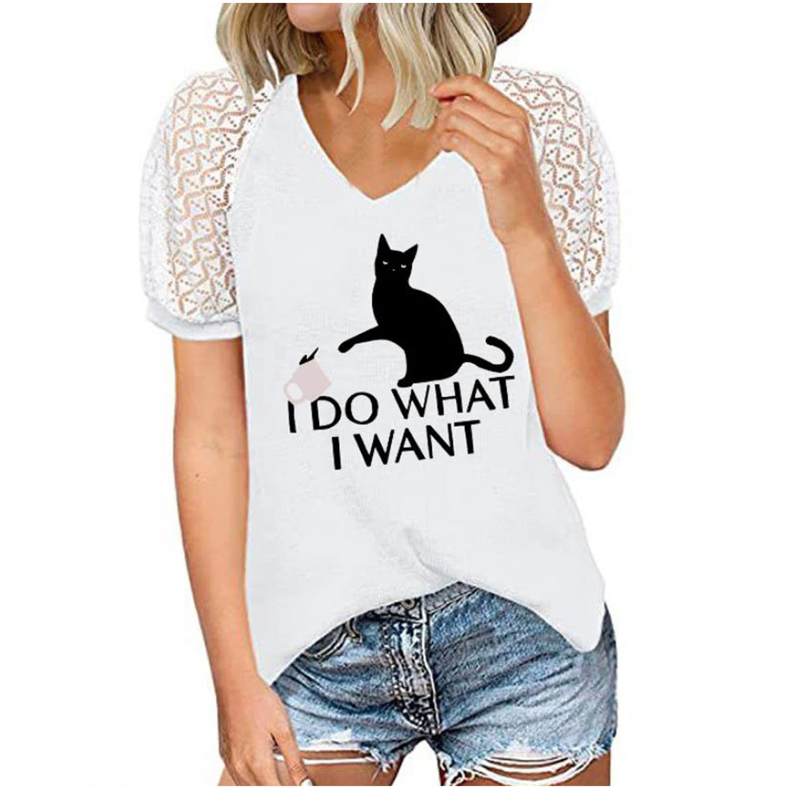 Wirziis Women's Summer Casual Tops - Sexy V-Neck Hollow Short Sleeve Waffle Blouse, Trendy Solid Loose Fit T-Shirt for Beach, Vacation & Everyday Wear