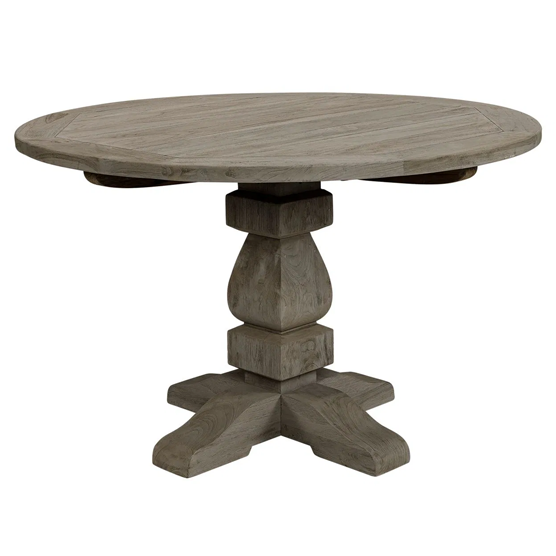 Artwood French Round Outdoor Dining Table - 60 Inch Weatherproof Patio Table for Garden, Backyard, and Poolside Dining - Perfect for Outdoor Entertaining and Al Fresco Meals