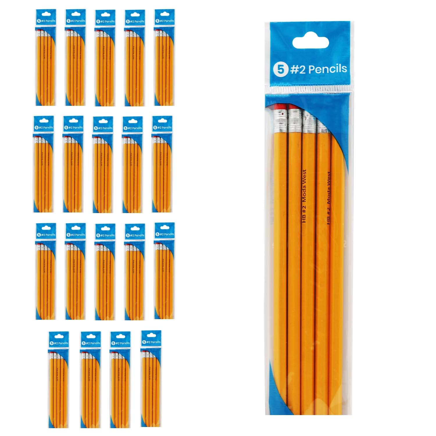 Moda West 192-Pack Unsharpened Wooden Pencils - Bulk School Supplies for Students & Teachers | Perfect for Classroom, Office, Art Projects & Standardized Testing
