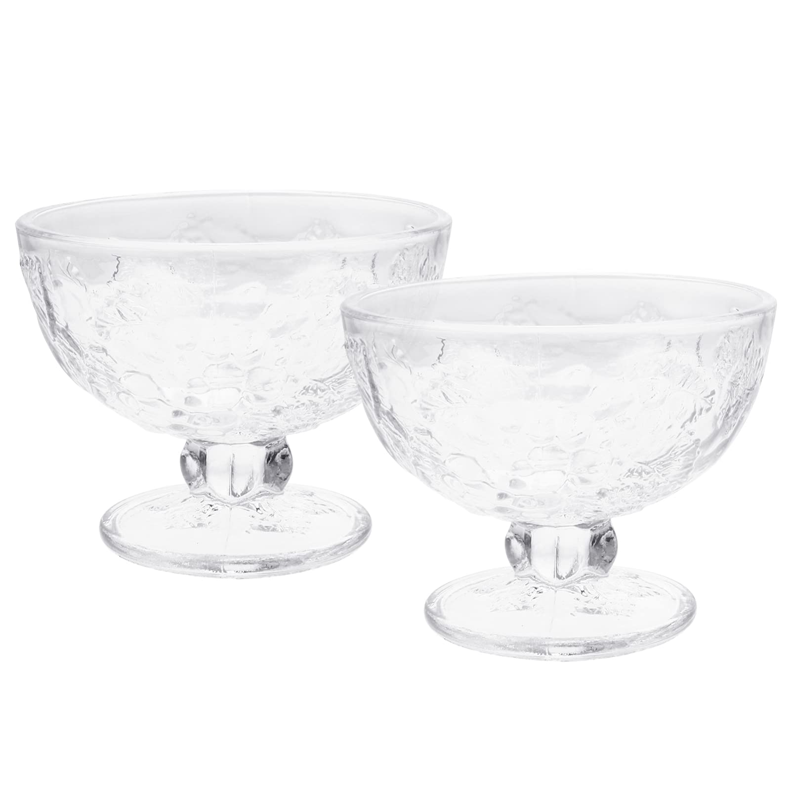 Premium 2-Piece Glass Dessert Bowls Set - Elegant Ice Cream Sundae Cups for Smoothies, Fruit Salads & Yogurt Parfaits | Perfect for Parties, Dessert Bars & Home Entertaining