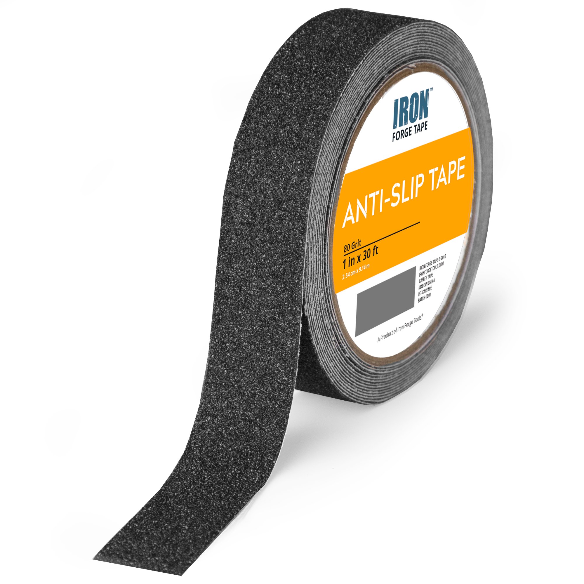 80 Grit Black Anti Slip Tape - 1 Inch x 30 Foot Non Slip Grip Tape for Stairs, Ramps, and Tool Handles | Heavy Duty Safety Traction Tape