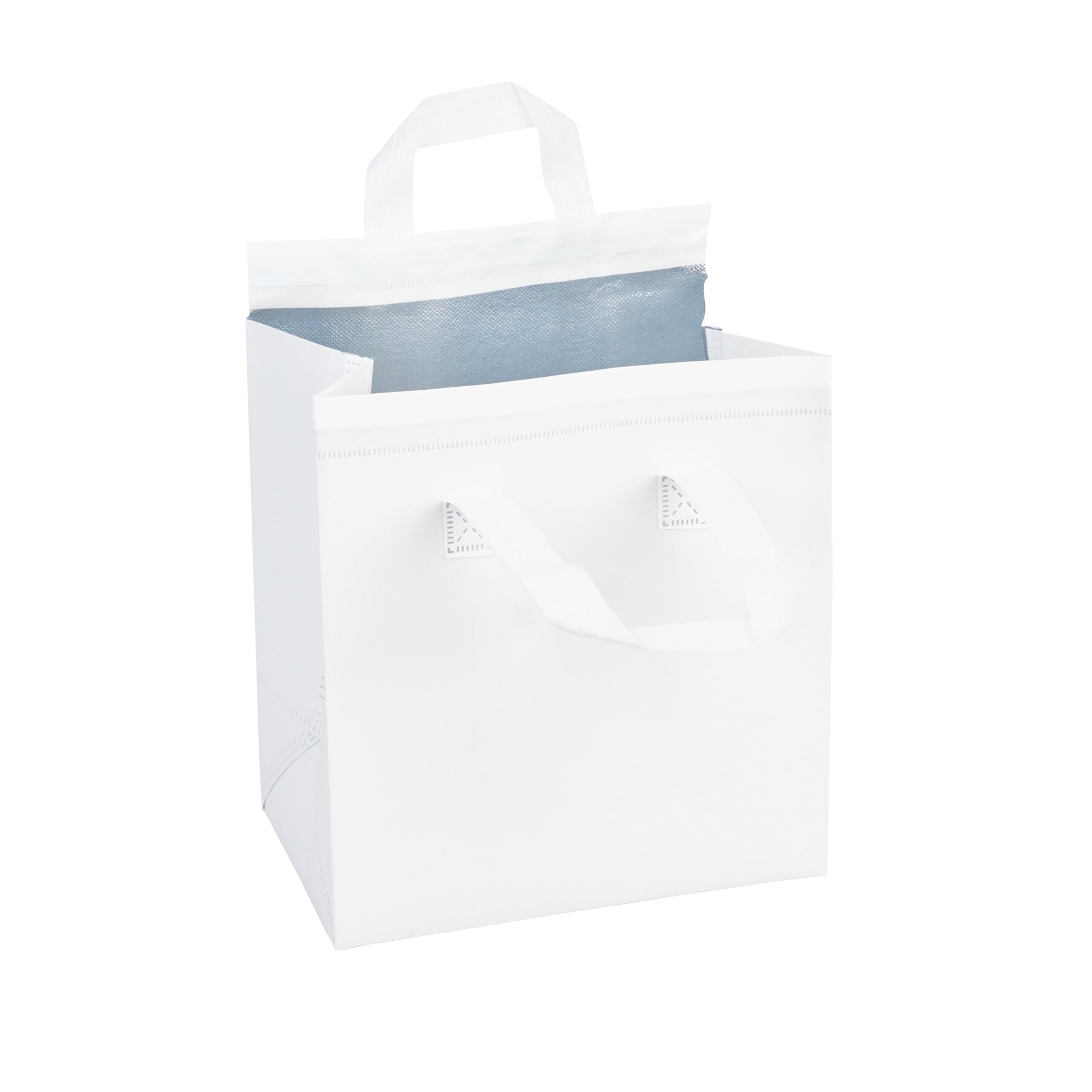 Premium White Insulated Takeout Bags - Tamper Evident Food Delivery Bags (9.5