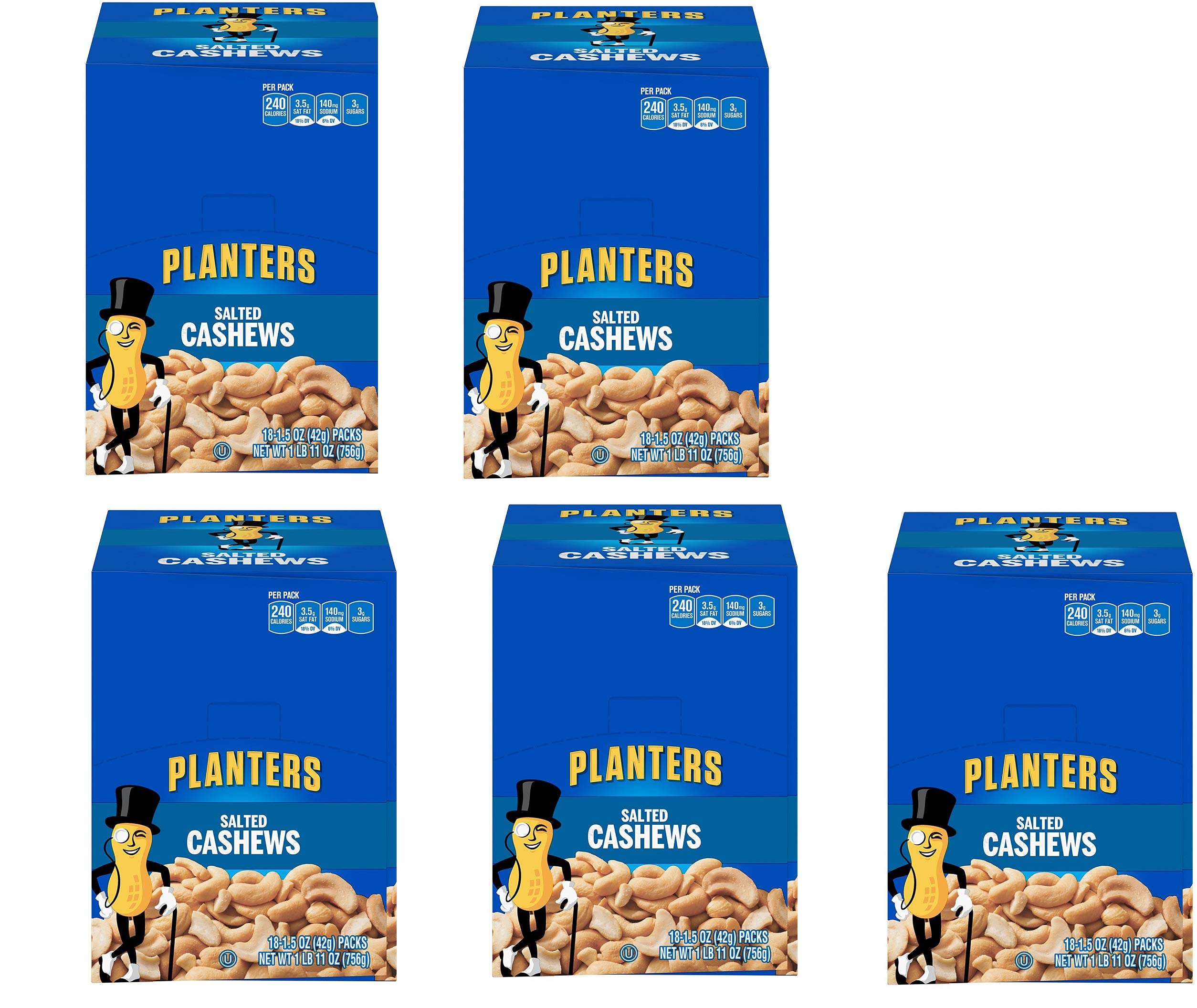 Premium Salted Cashews in Single-Serve Bags (1.5 oz, 90-Pack) - Healthy Snacks for Office, Travel & On-the-Go Nutrition