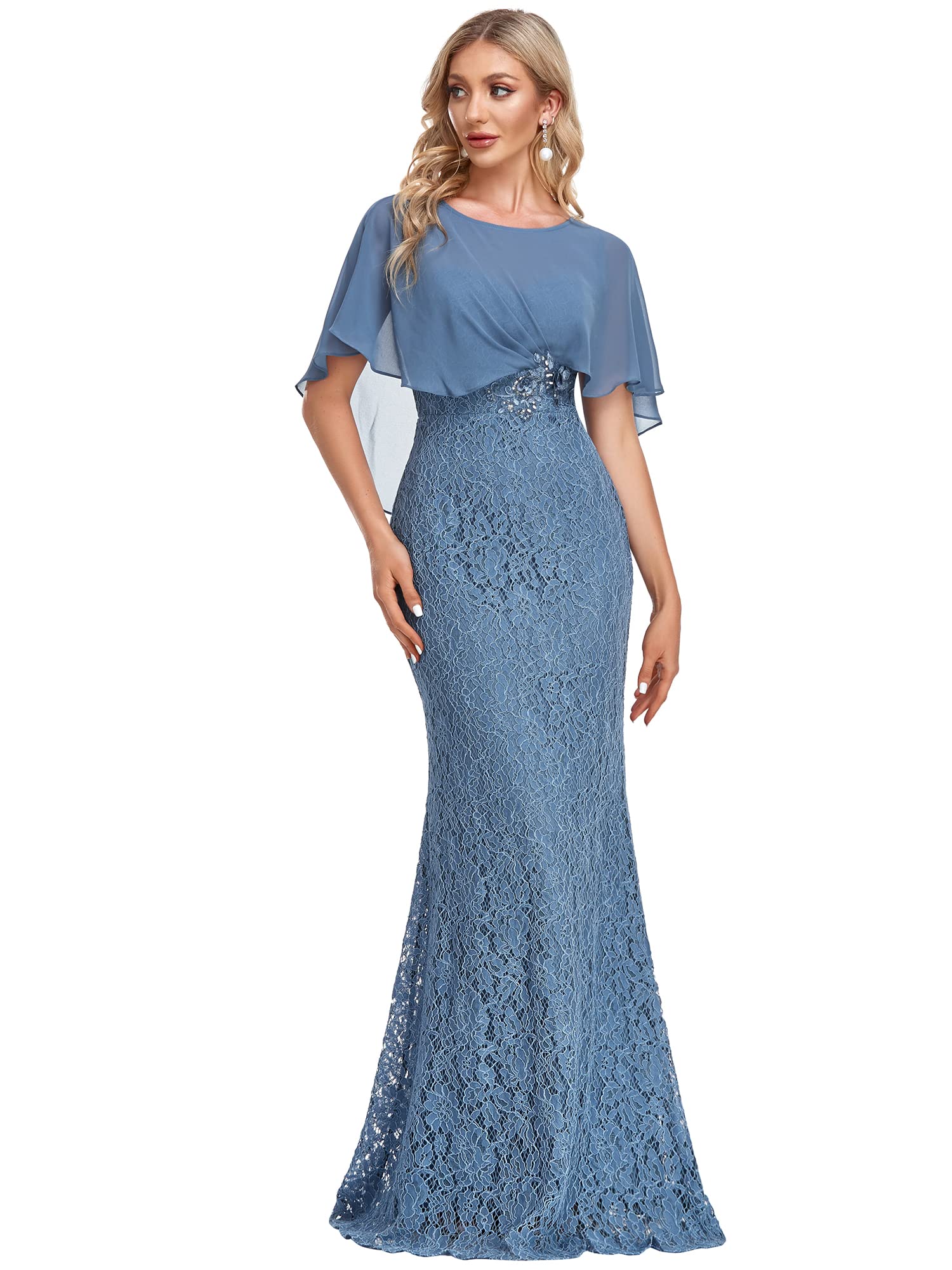 Ever-Pretty Women's Elegant Crewneck Bodycon Mermaid Dress for Wedding Guest & Mother of Bride - Style 0142A | Perfect for Formal Events, Cocktail Parties & Special Occasions