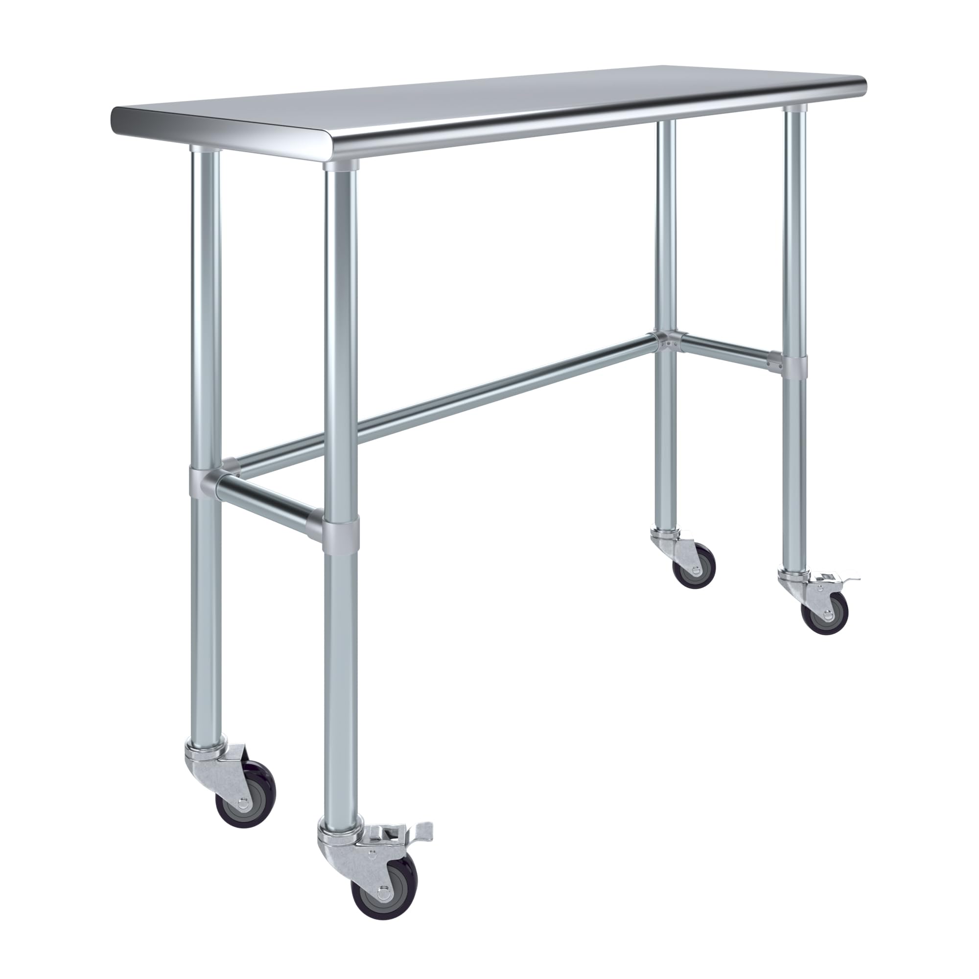 AmGood Stainless Steel Work Table with Wheels - 48