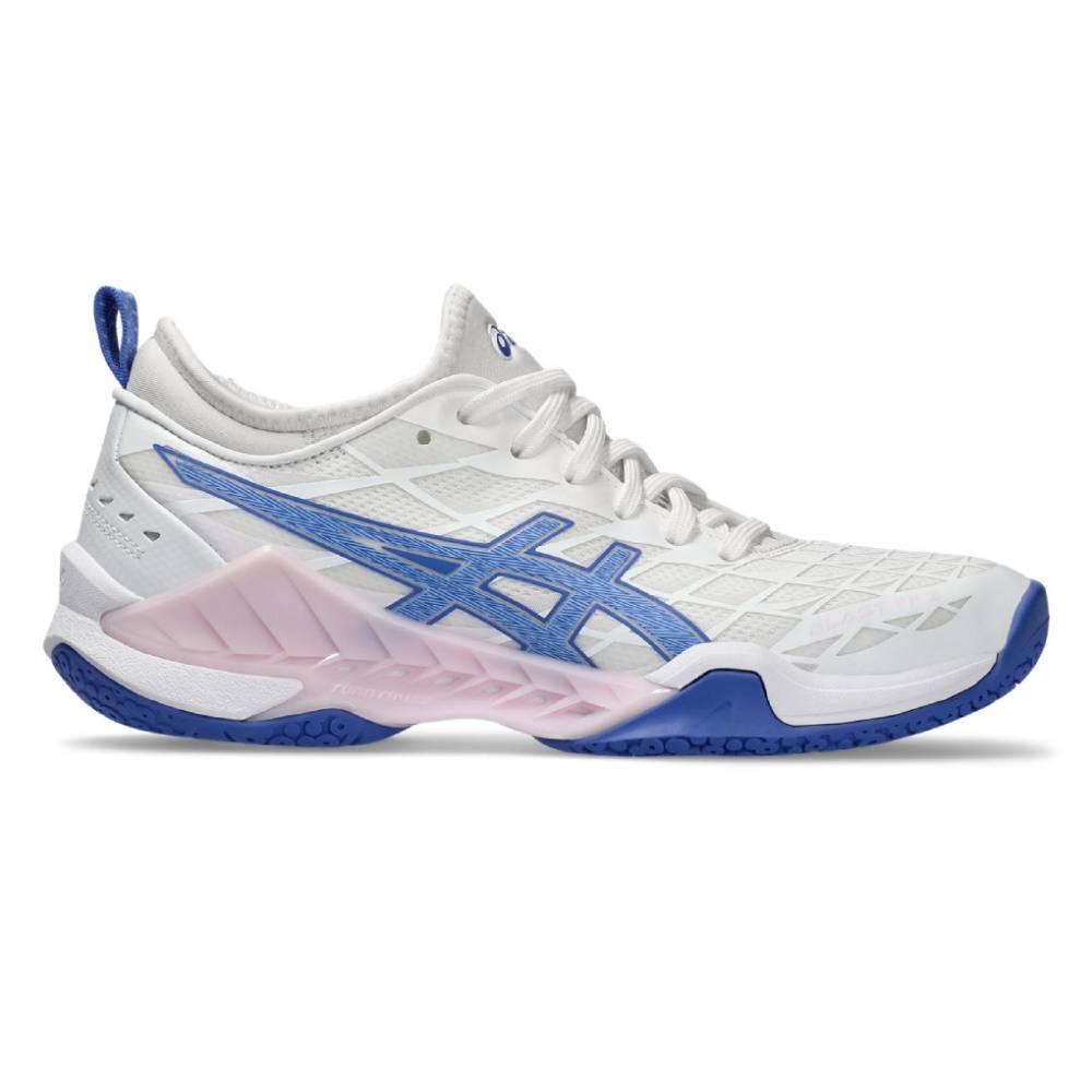 ASICS Blast FF 3 Women's Volleyball Shoes - White/Sapphire - Indoor Court Shoes for Women - Perfect for Volleyball, Badminton & Squash Games