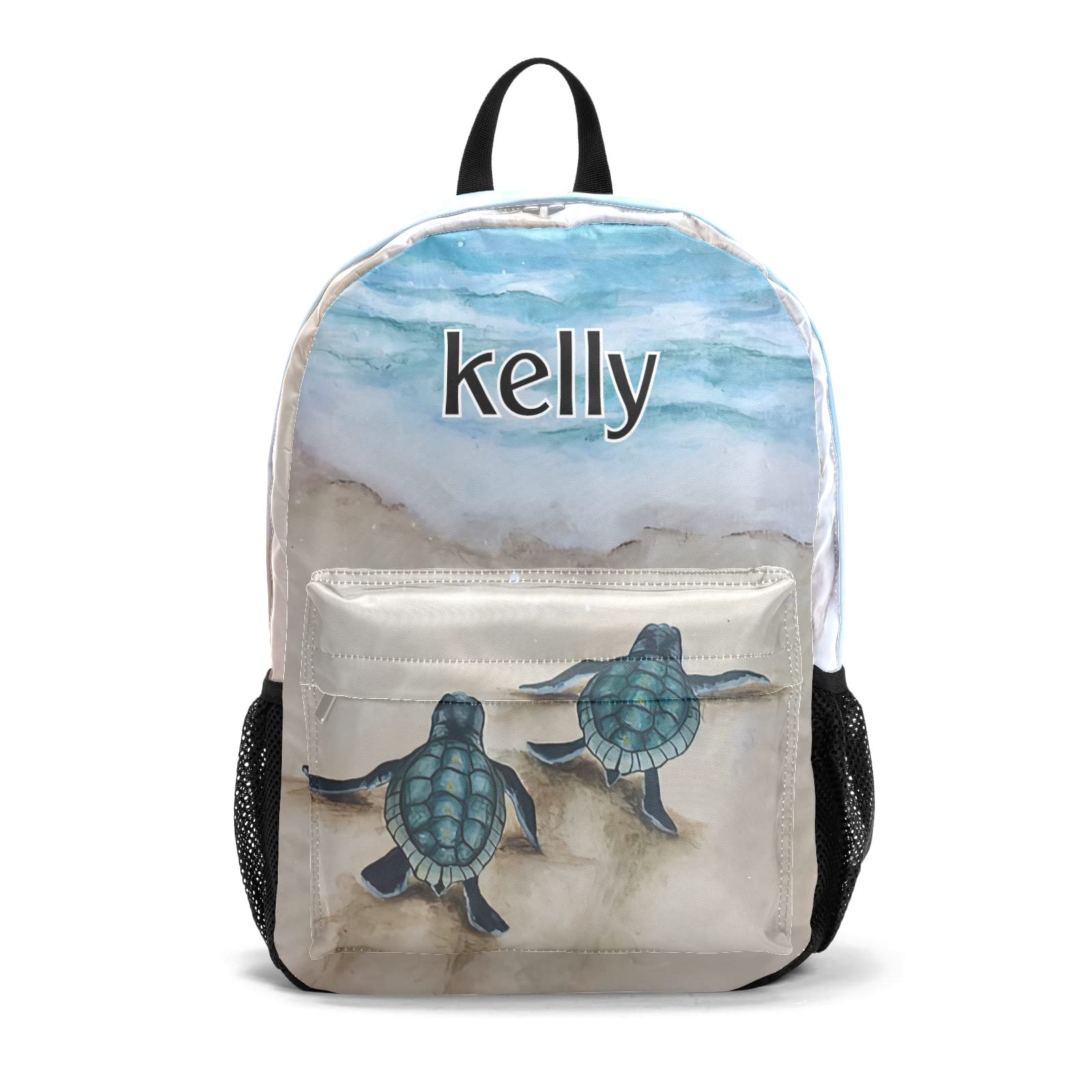 Custom Personalized Sea Turtles Backpack with Name - Lightweight Laptop Bookbag for School, Travel & Work - Durable Daypack for Women & Men