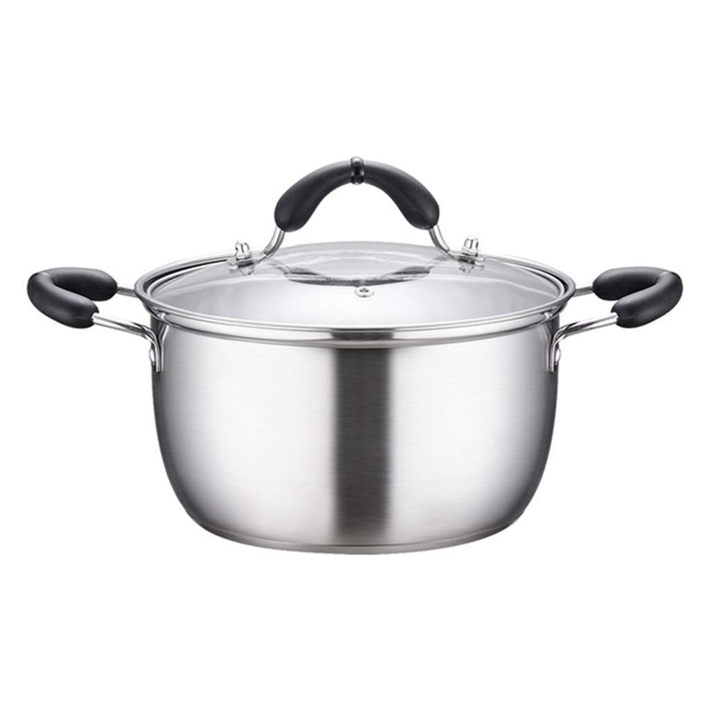 Premium 22cm Stainless Steel Multi-Function Soup Pot with Lid & Heat-Resistant Handles - Induction Compatible for All Stovetops - Perfect for Broth, Milk, Stews & Slow Cooking