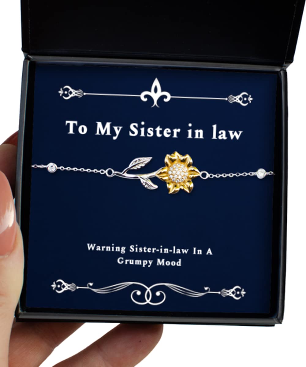 Grumpy Sister-in-Law Sunflower Bracelet - Funny Gag Gift for Sister-in-Law - Perfect for Birthdays, Anniversaries & Family Gatherings