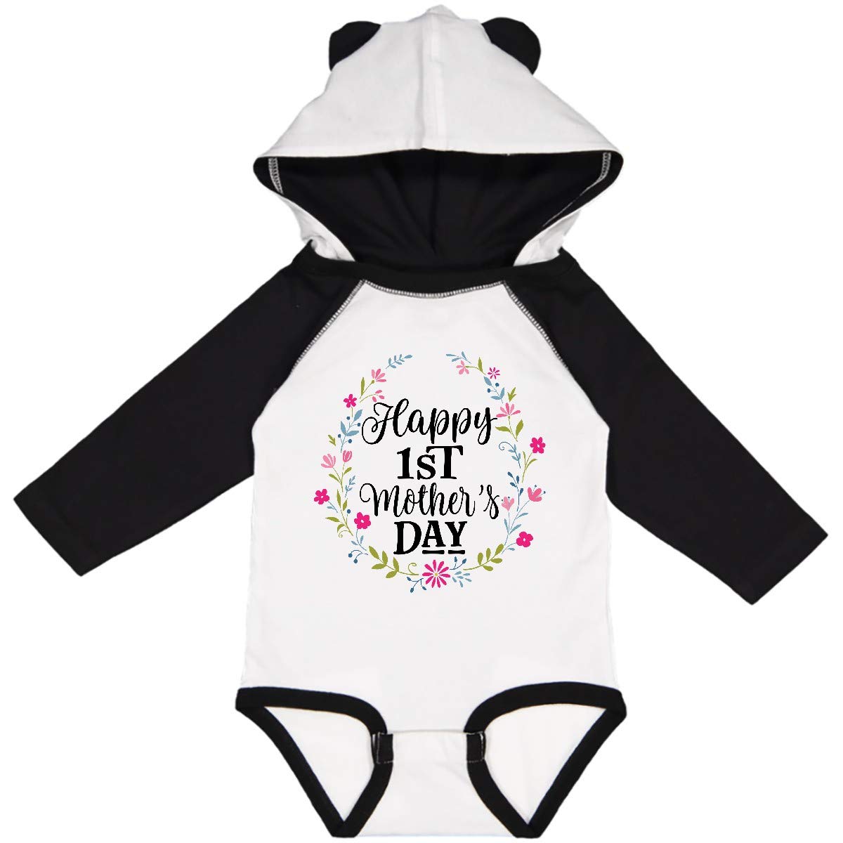 Inktastic Happy 1st Mother's Day Outfit - Baby Girl Long Sleeve Bodysuit Creeper - Perfect for First Mother's Day Photos & Celebrations