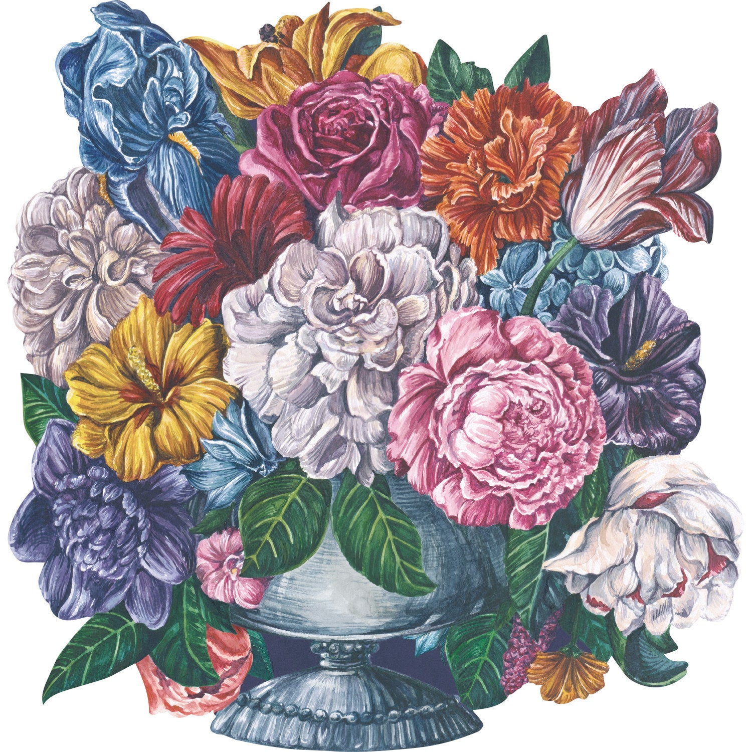 Dutch Floral Die-Cut Placemats - Elegant Table Decor for Dining, Parties & Home Decor | Set of 4 Washable Place Mats for Kitchen, Wedding & Holiday Tablescapes