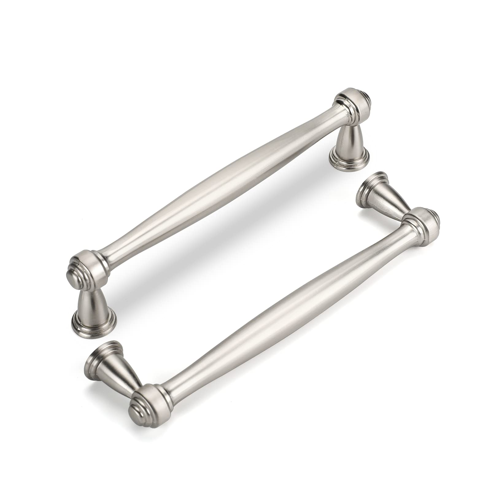 GoldenWarm 5-Pack Brushed Nickel Cabinet Pulls - 5 Inch Satin Nickel Drawer Handles, Zinc Alloy Kitchen Cupboard Hardware for Dresser & Cabinet - Perfect for Modern Kitchen & Bathroom Renovation