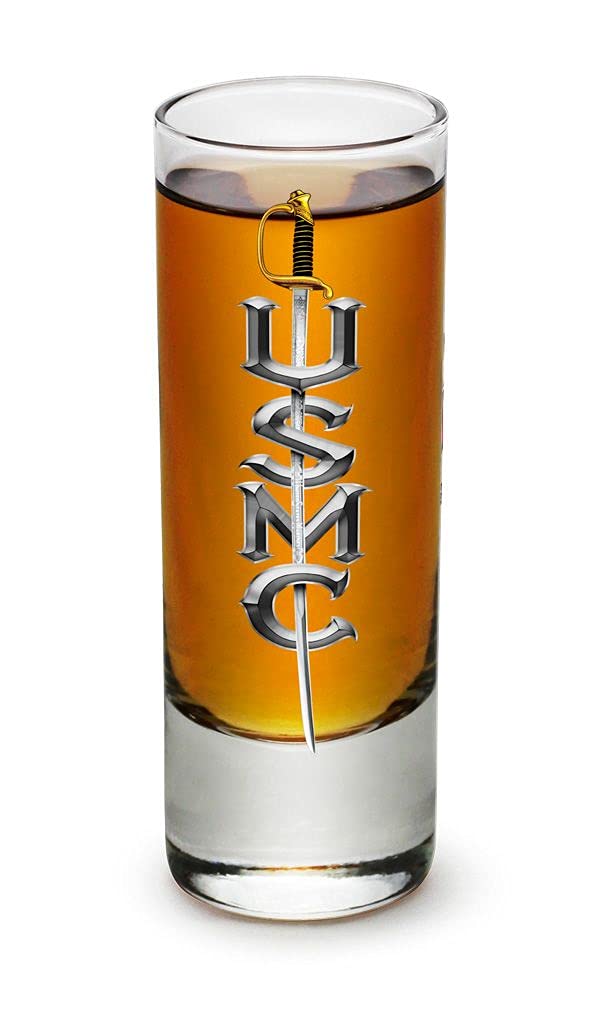 2 Ounces USMC Sword Shot Glass Set - Bulk Pack of 36 - Perfect for Military Themed Parties, Bar Decor & Collectibles