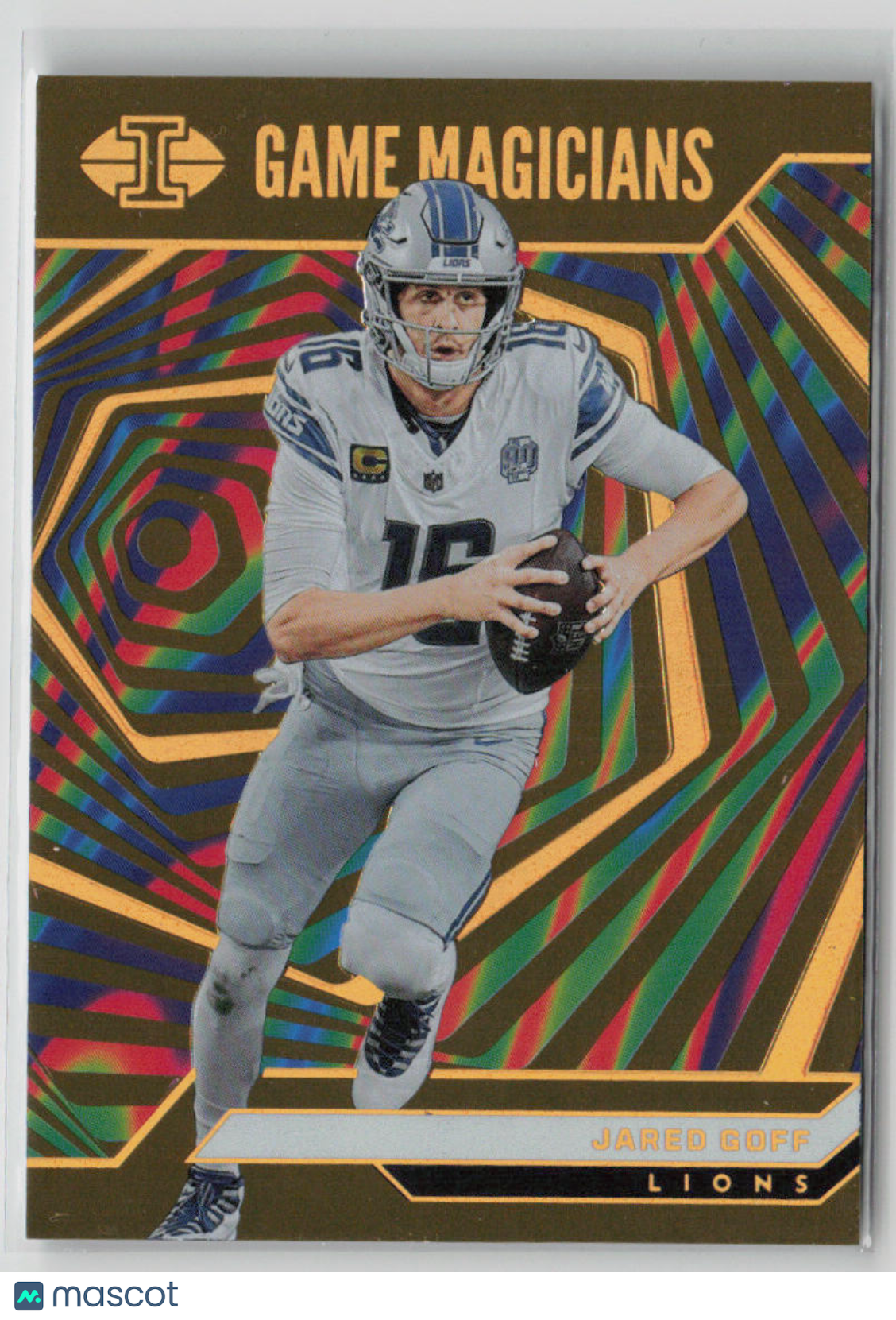 2024 Panini Illusions Game Magicians Jared Goff Gold Parallel 08/25 #9 - NFL Football Trading Card for Collectors & Fantasy Sports Fans - Perfect for Display, Investment, and Game Day Memorabilia