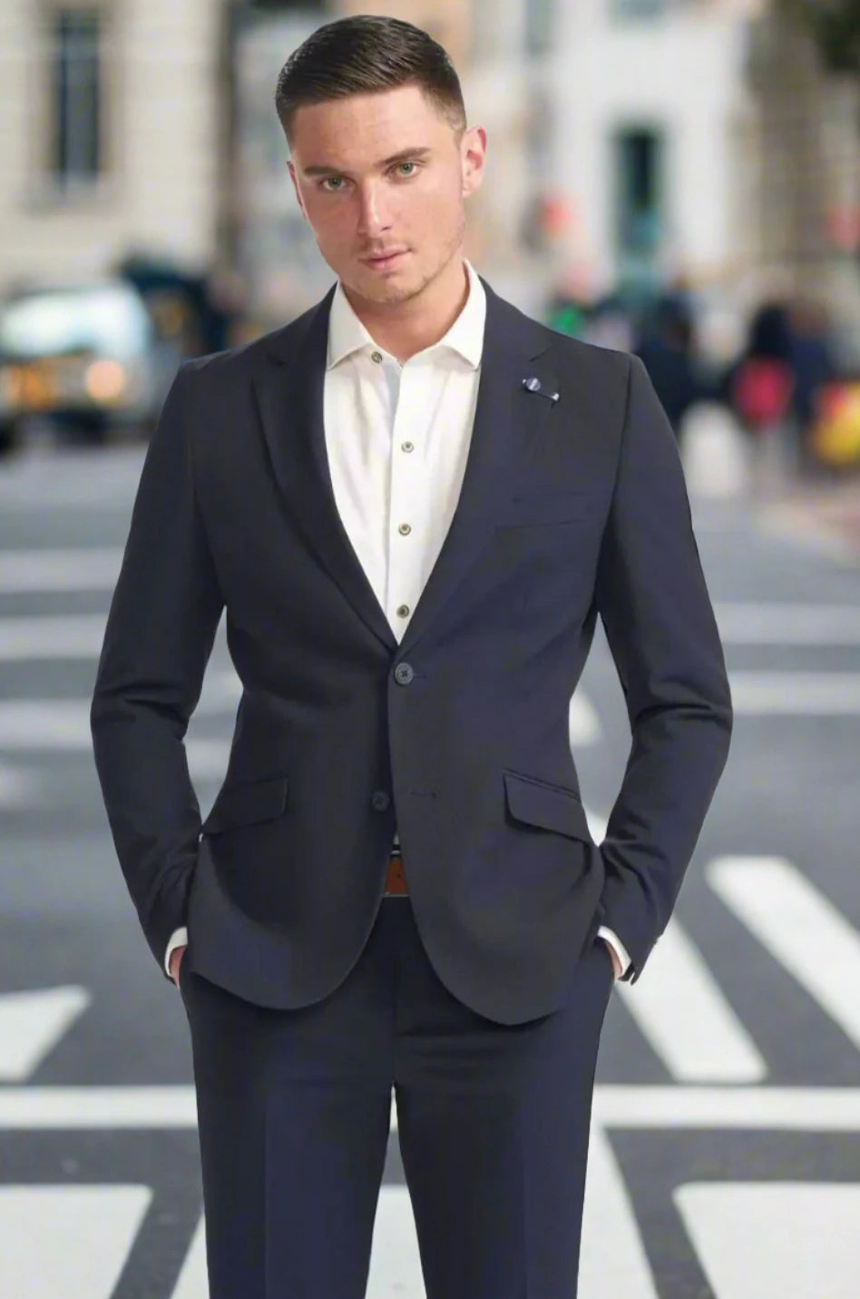 Cavani Men's Siren Seersucker Navy Blazer | Lightweight Summer Sport Coat | Perfect for Weddings, Business Casual & Outdoor Events