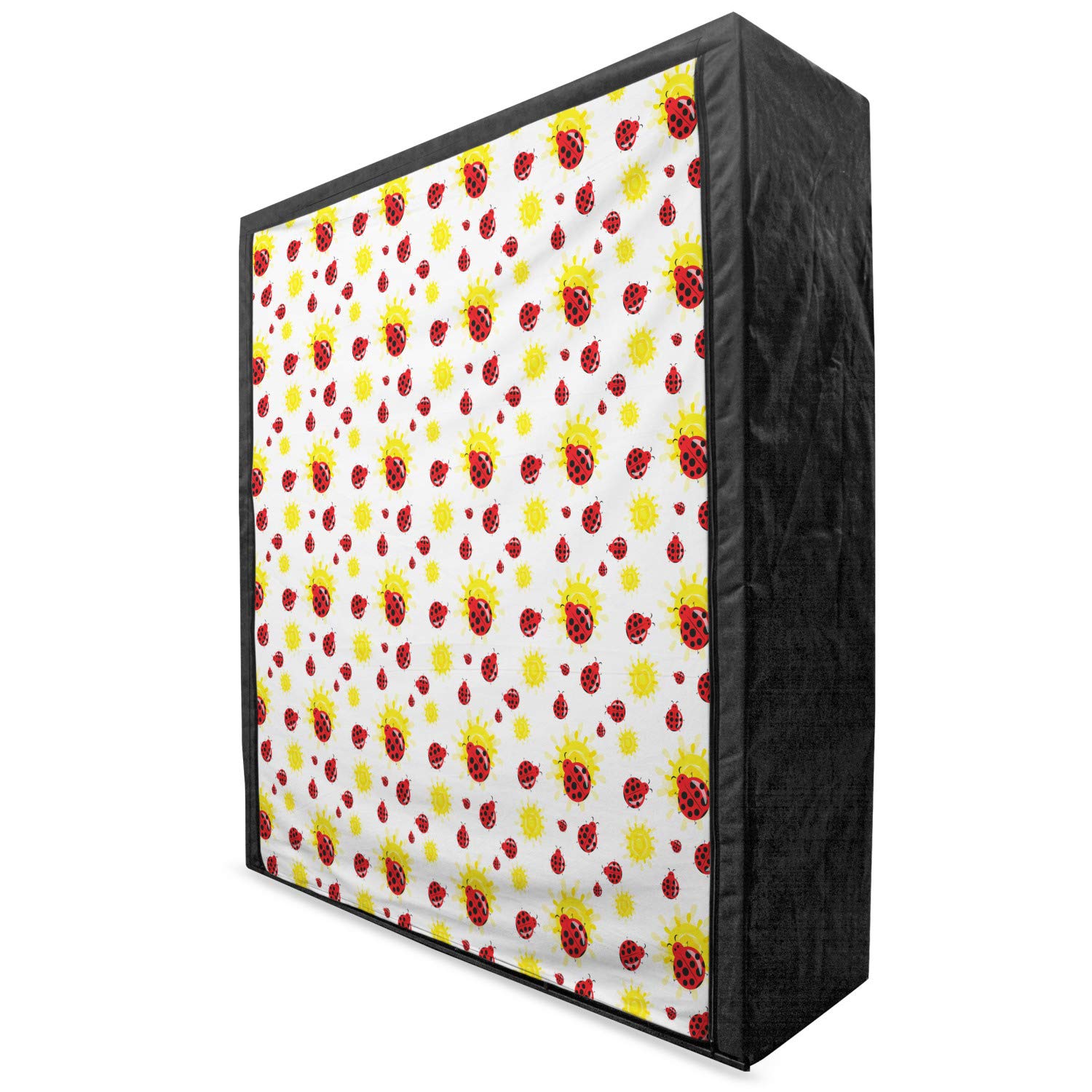 Ambesonne Ladybugs Portable Fabric Wardrobe with Shelves - 59