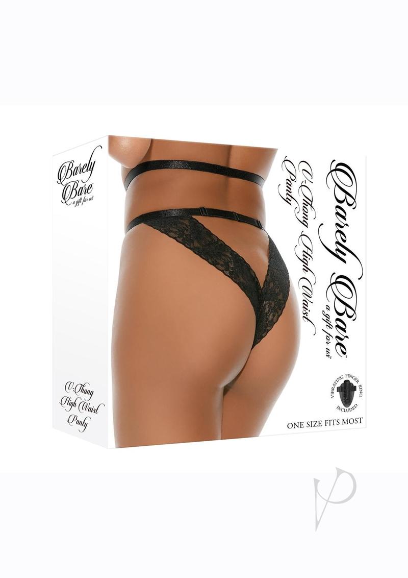 Barely Bare V Thong High Waist Panty - Seamless Comfort Underwear for Women - Black One Size - Perfect for Everyday Wear & Special Occasions