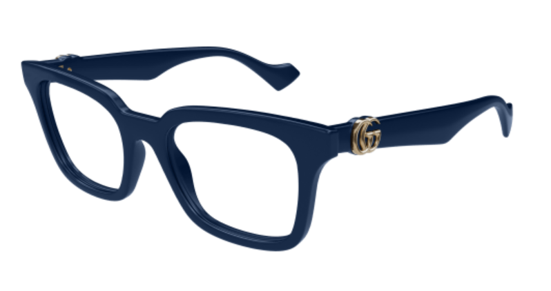 Gucci GG1728O 003 Blue Square Cat Eye Women's Eyeglasses - Stylish Designer Glasses for Women, Fashionable Square Frames for Everyday Wear & Office Use