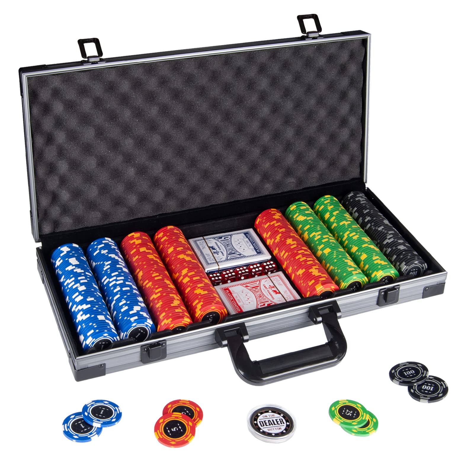 400PCS 14 Gram Clay Poker Chips Set with Deluxe Travel Case - Numbered Casino Chips for Texas Hold'em, Blackjack, Gambling | Perfect for Home Games, Poker Nights & Casino-Themed Parties