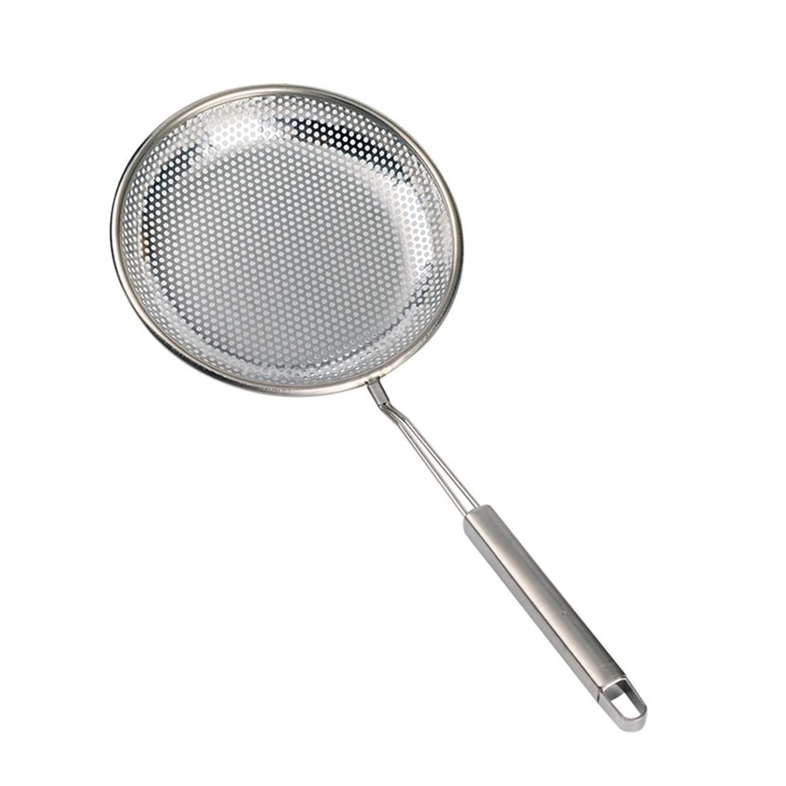 **18cm Stainless Steel Mesh Skimmer Spoon - Deep Fryer Strainer, Colander & Cooking Sieve for Rice, Pasta & Vegetables - Essential Kitchen Gadget for Frying, Draining & Filtering**    *(Use: Perfect for deep frying, straining pasta, draining vegetables, filtering soups, and scooping rice in your kitchen!)*